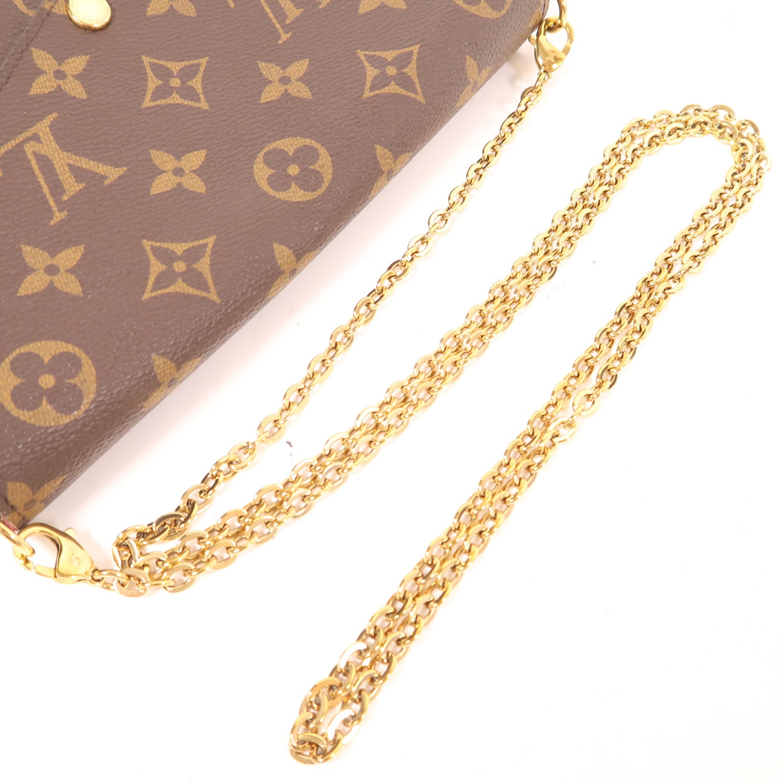 LOUIS VUITTON Monogram Pochette Felicie金扣鏈帶肩背袋