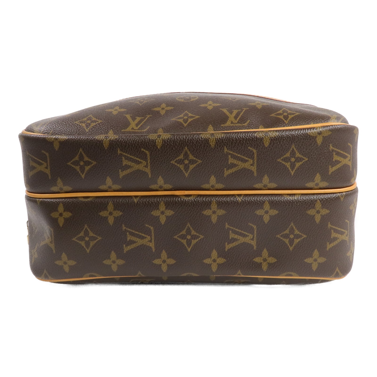LOUIS VUITTON Monogram Reporter PM金扣肩背袋棕色