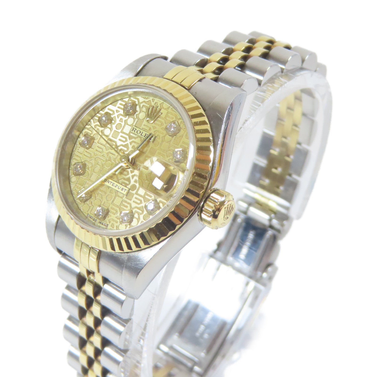 ROLEX 18K黃金/不鏽鋼Datejust 26mm手錶金色#16cm