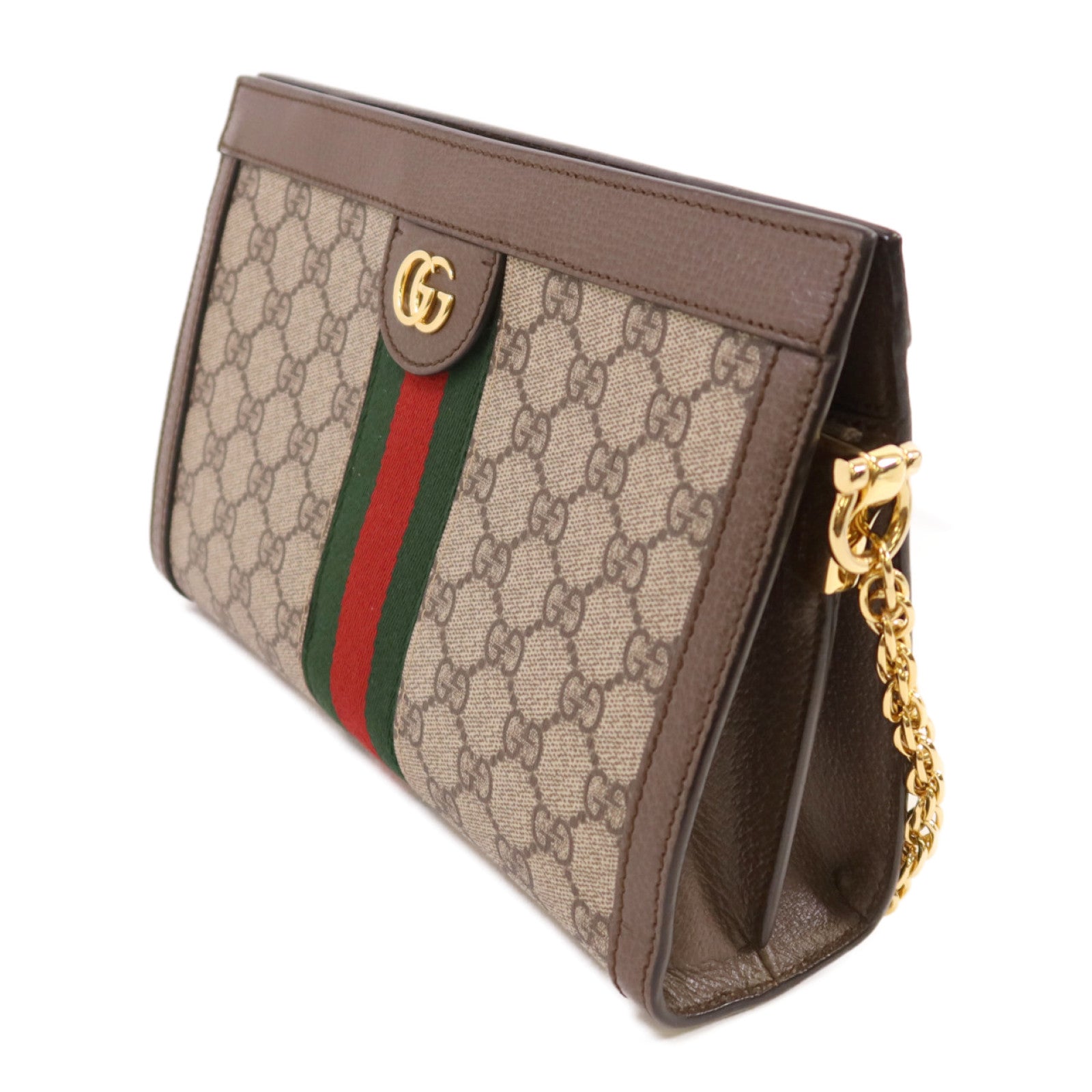 GUCCI 【激減優惠】塗層帆布Ophldia GG鏈帶肩背袋