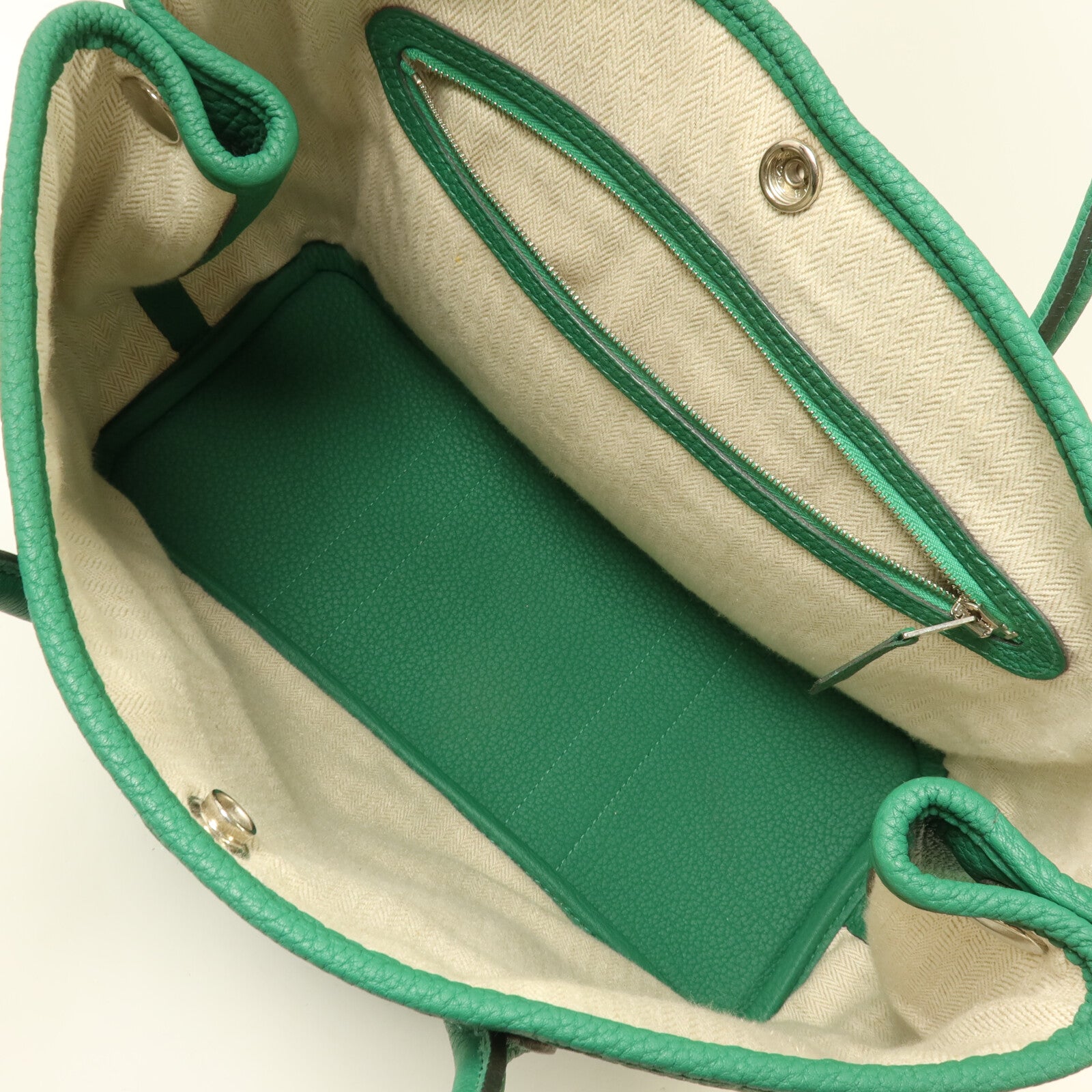 HERMES Negonda皮革Garden Party TPM手挽袋Vert Vertigo