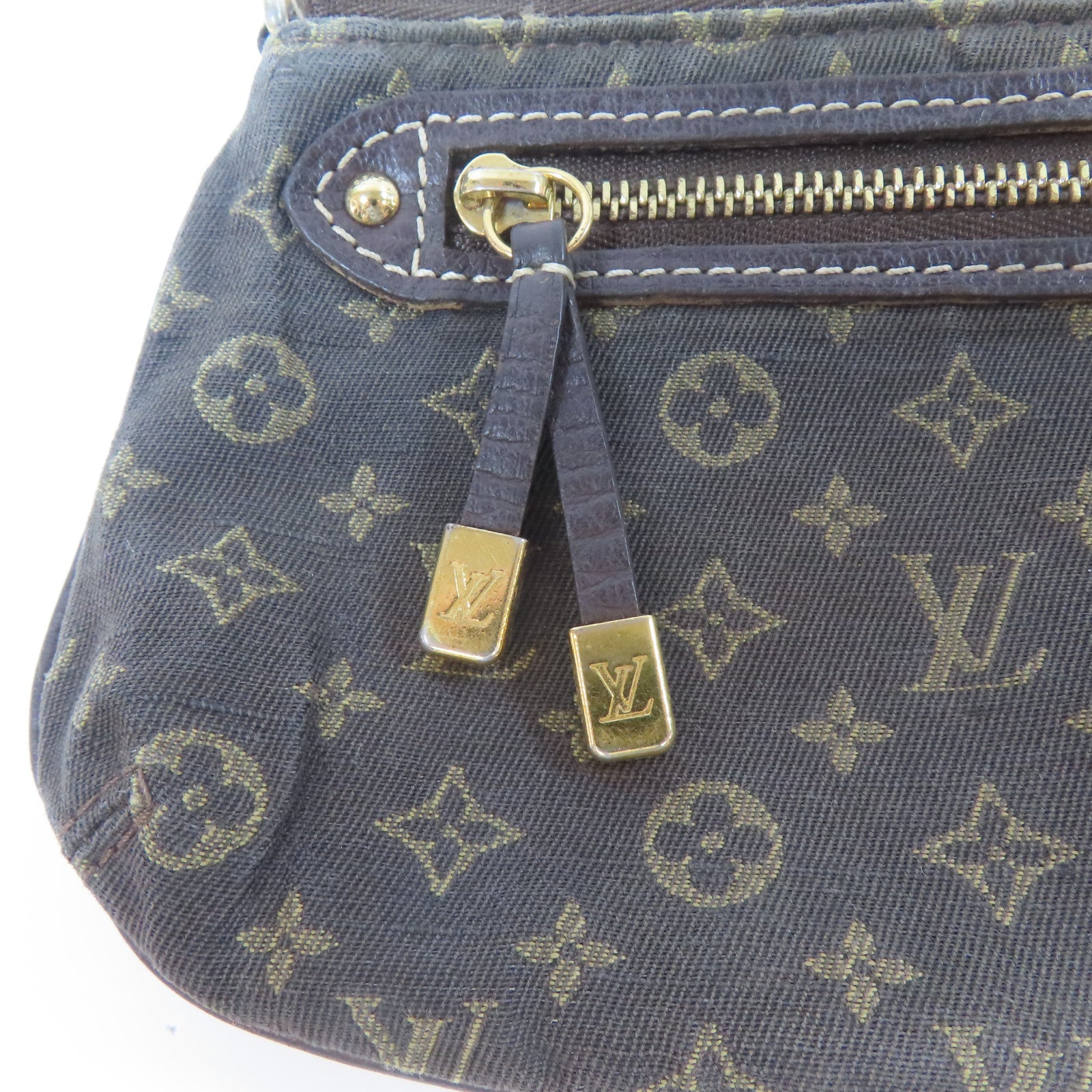 LOUIS VUITTON Monogram Mini Lin Mini Pochette Accessoires金扣手拿包啡色