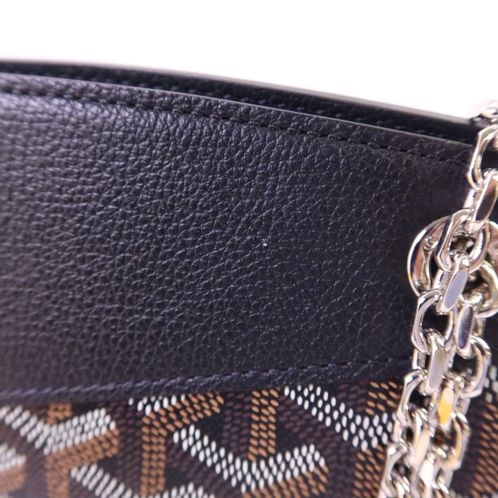 GOYARD 帆布Mini Rouette Souple Bag銀扣鏈帶肩背袋