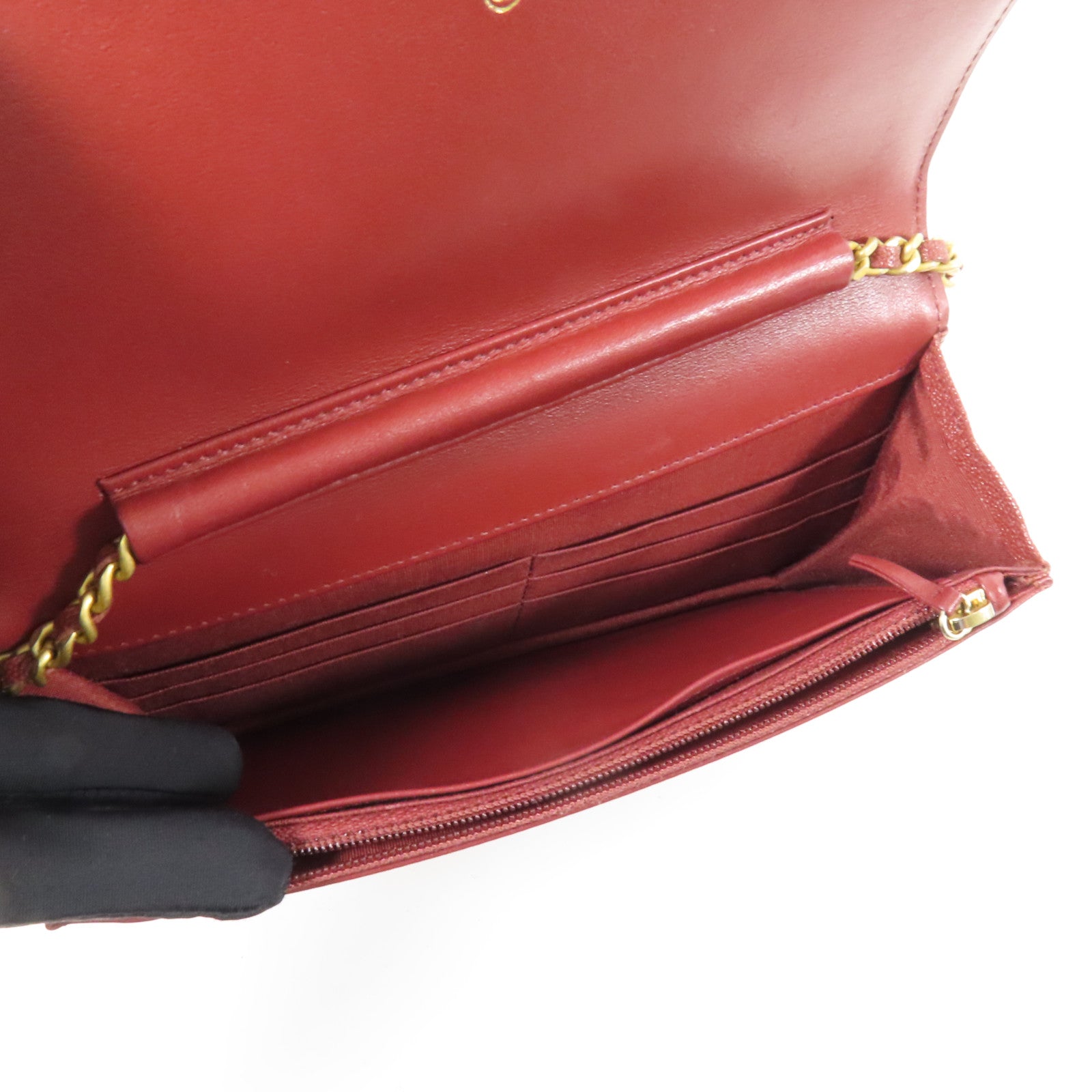 CHANEL 牛皮皮革Boy WOC Wallet On Chain金扣鏈帶肩背袋