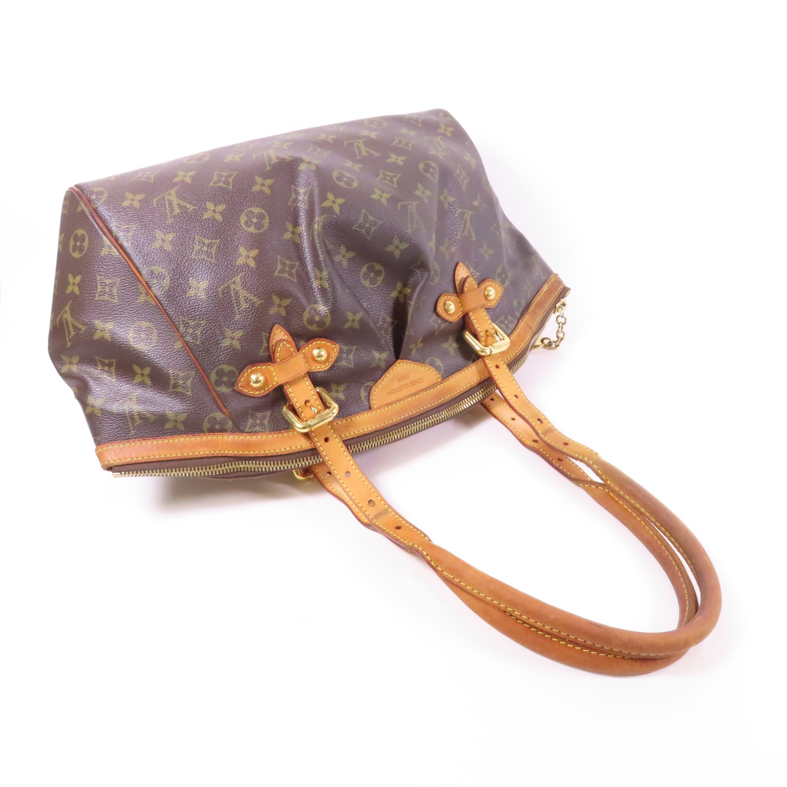 LOUIS VUITTON Monogram Tivoli GM金扣肩背袋棕色
