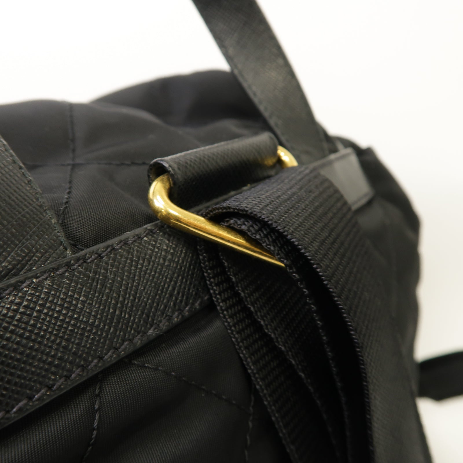 PRADA 尼龍Backpack金扣背包黒色