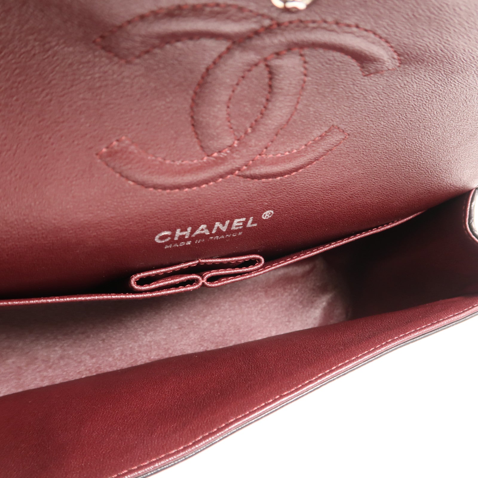 CHANEL 羊皮皮革Classic 25銀扣鏈帶肩背袋