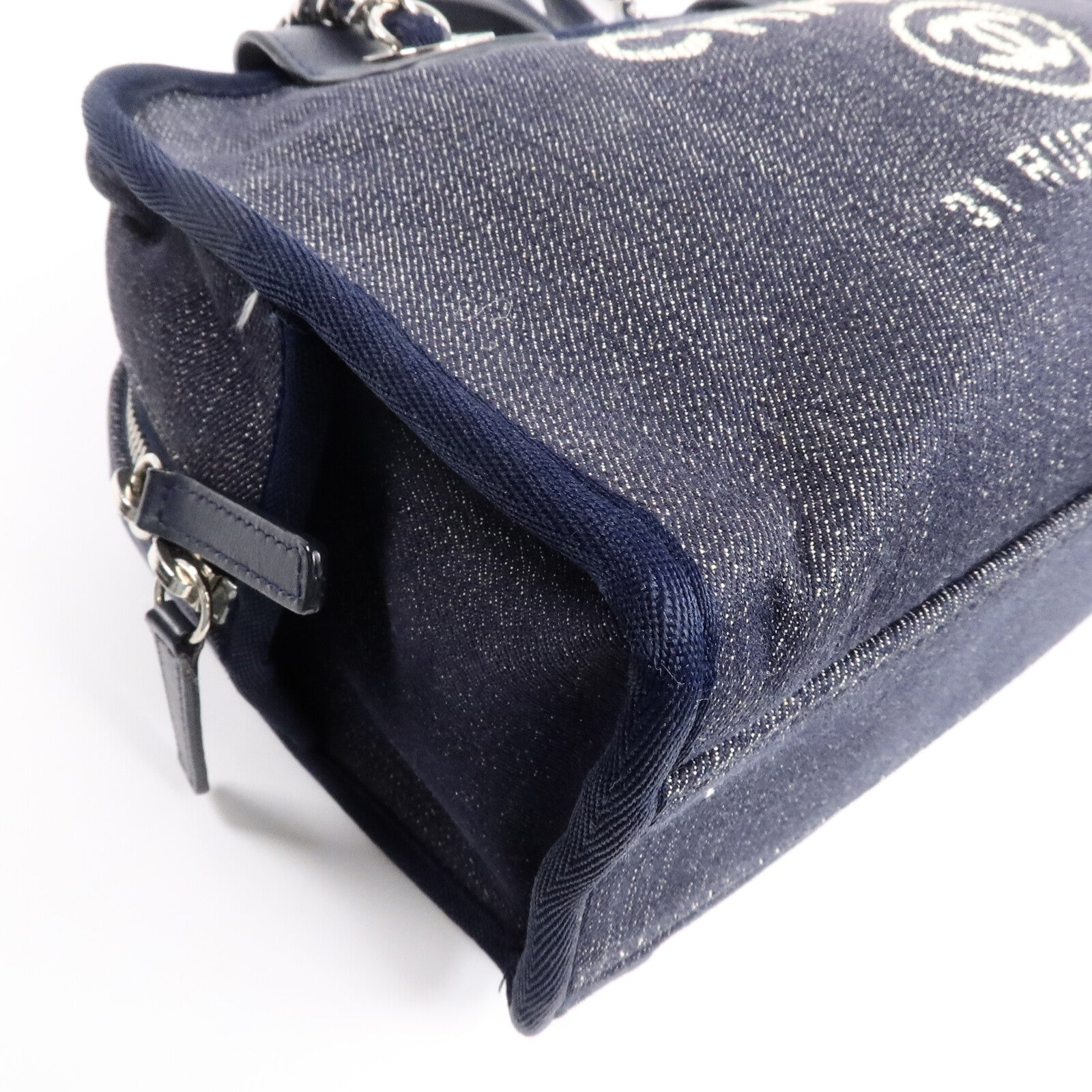 CHANEL 牛仔布Deauville Chain Tote手挽肩背兩用袋