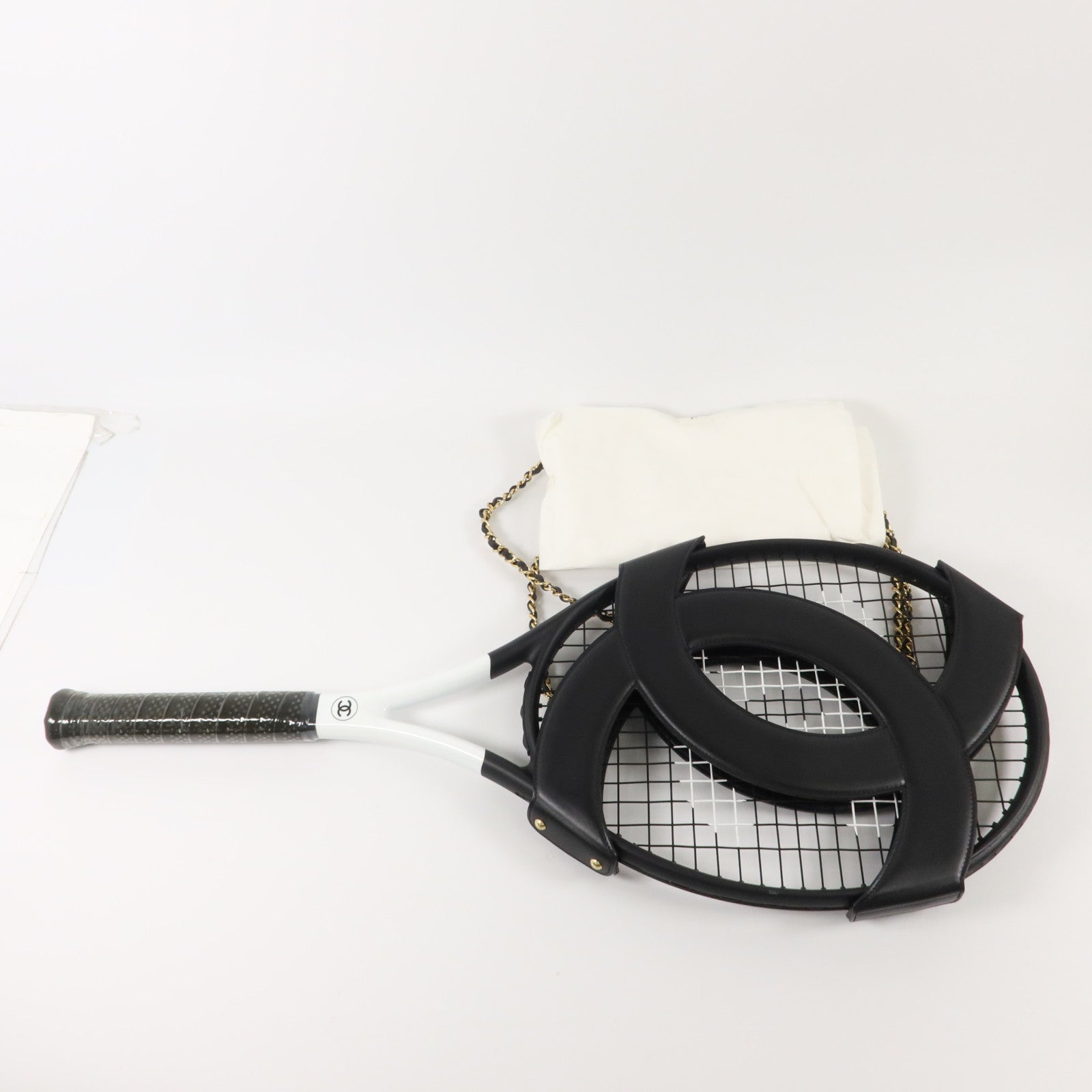 CHANEL 牛皮皮革/金屬Tennis Racket Set網球拍套裝