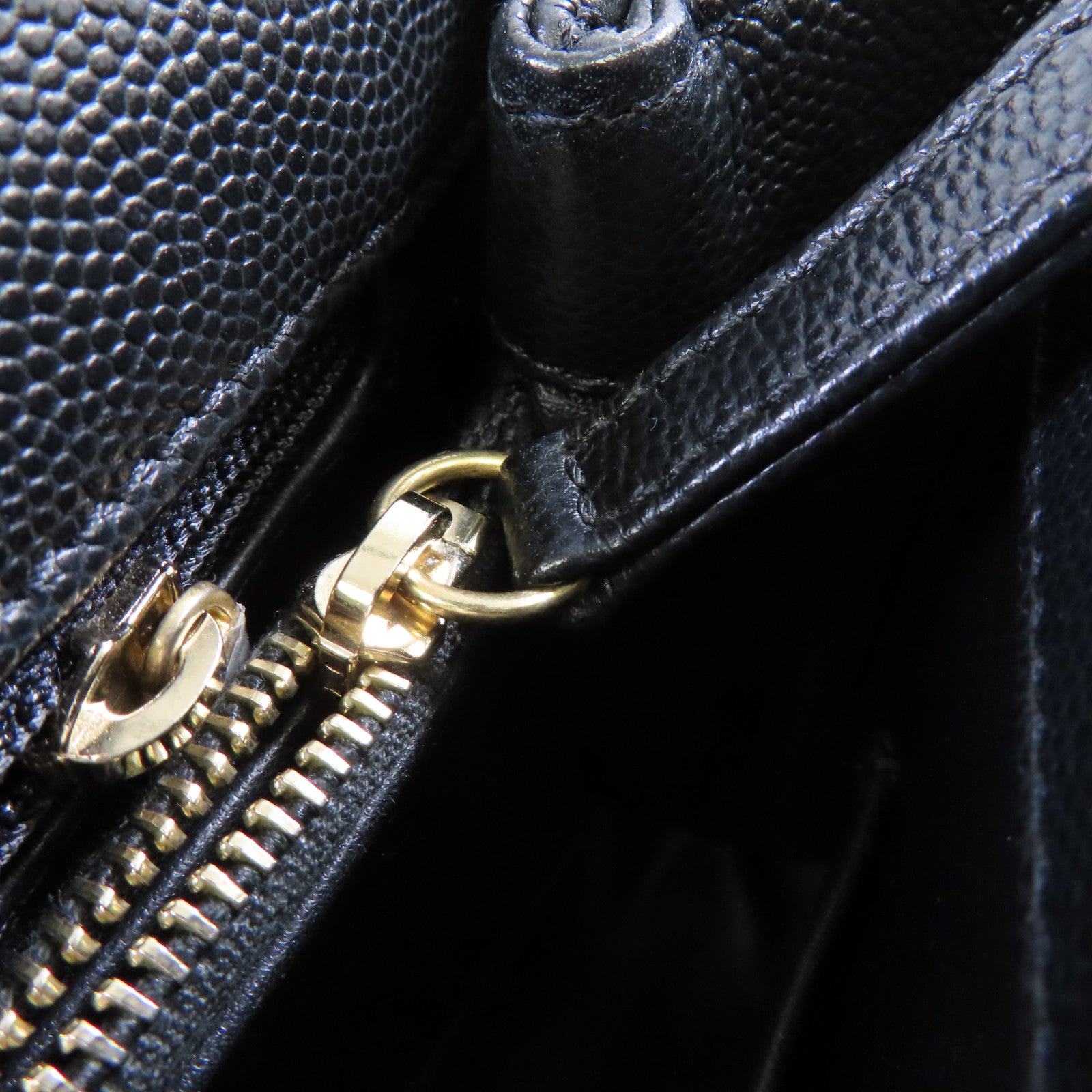 CHANEL 菱格Caviar皮革/蜥蝪皮革CoCo Handle 2Way Chain Shoulder Bag金扣手挽肩背兩用袋黑色