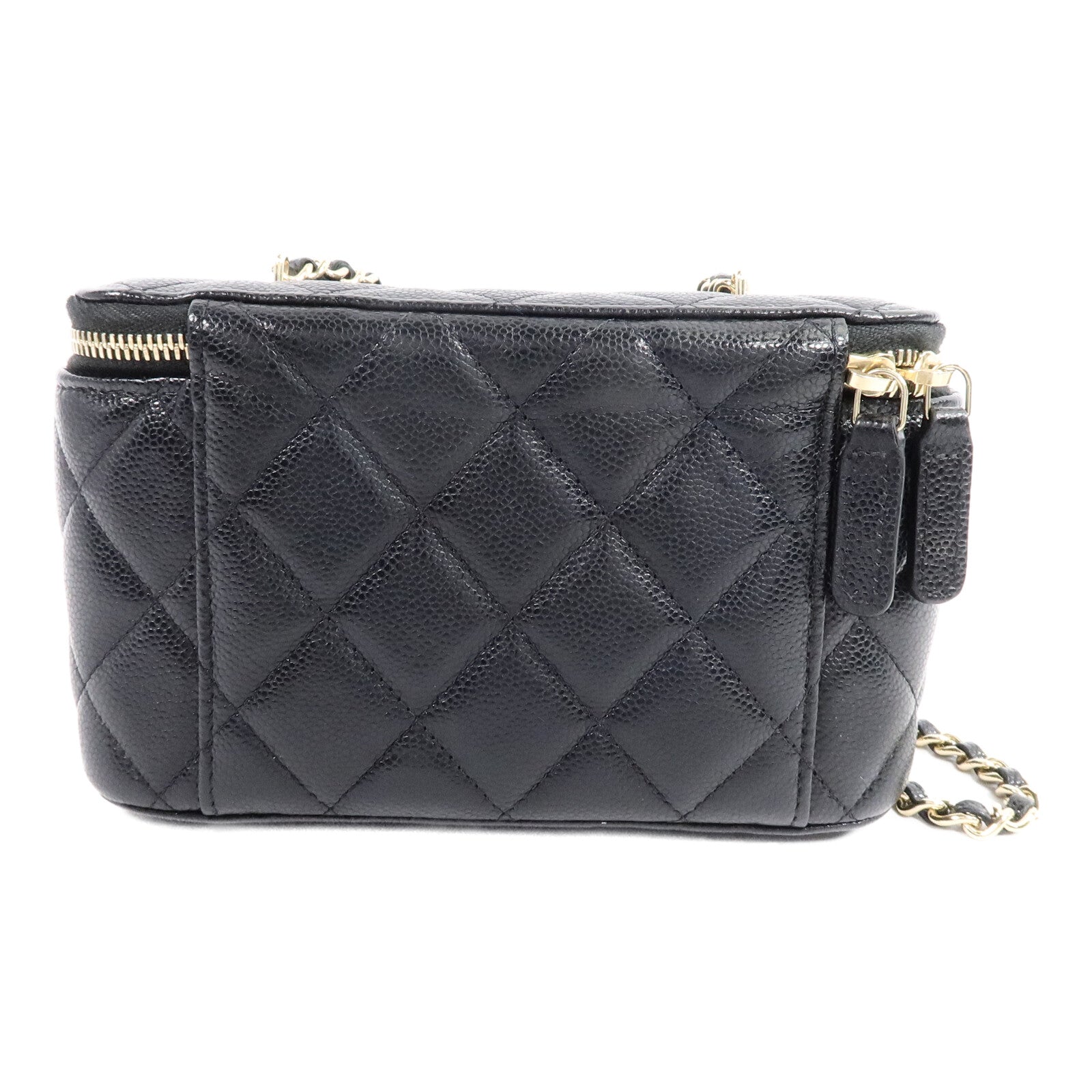 CHANEL 牛皮皮革Vanity Case鏈帶肩背袋
