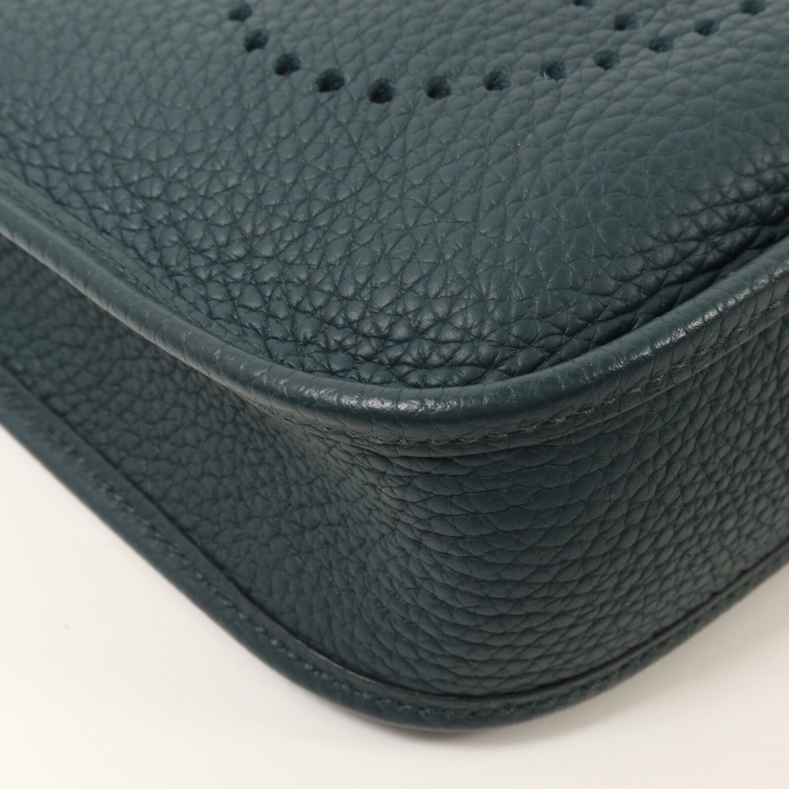 HERMES Clemence皮革Evelyne TPM肩背袋Vert Cypress