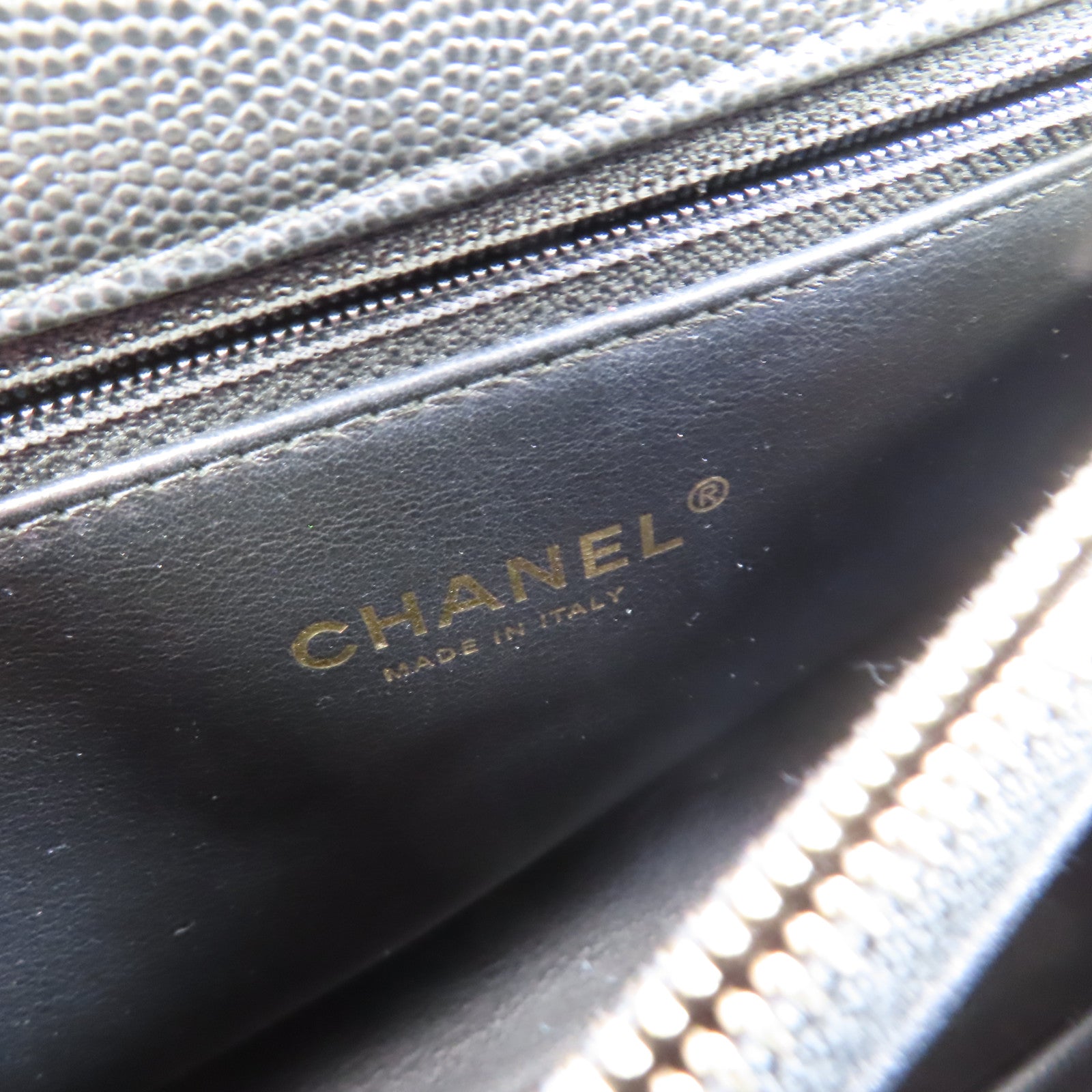 CHANEL 菱格Caviar皮革/蜥蝪皮革CoCo Handle 2Way Chain Shoulder Bag金扣手挽肩背兩用袋黑色