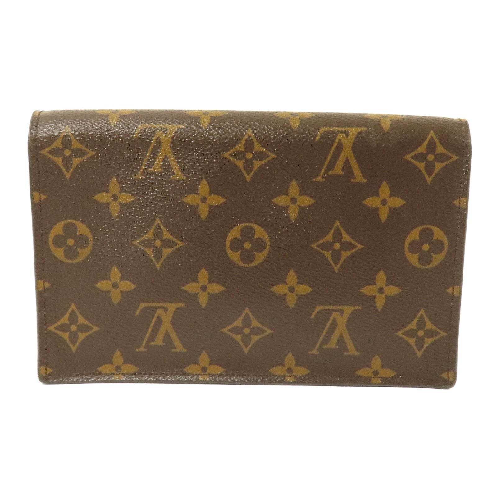 LOUIS VUITTON Monogram Portefeuille Flore金扣鏈帶肩背袋