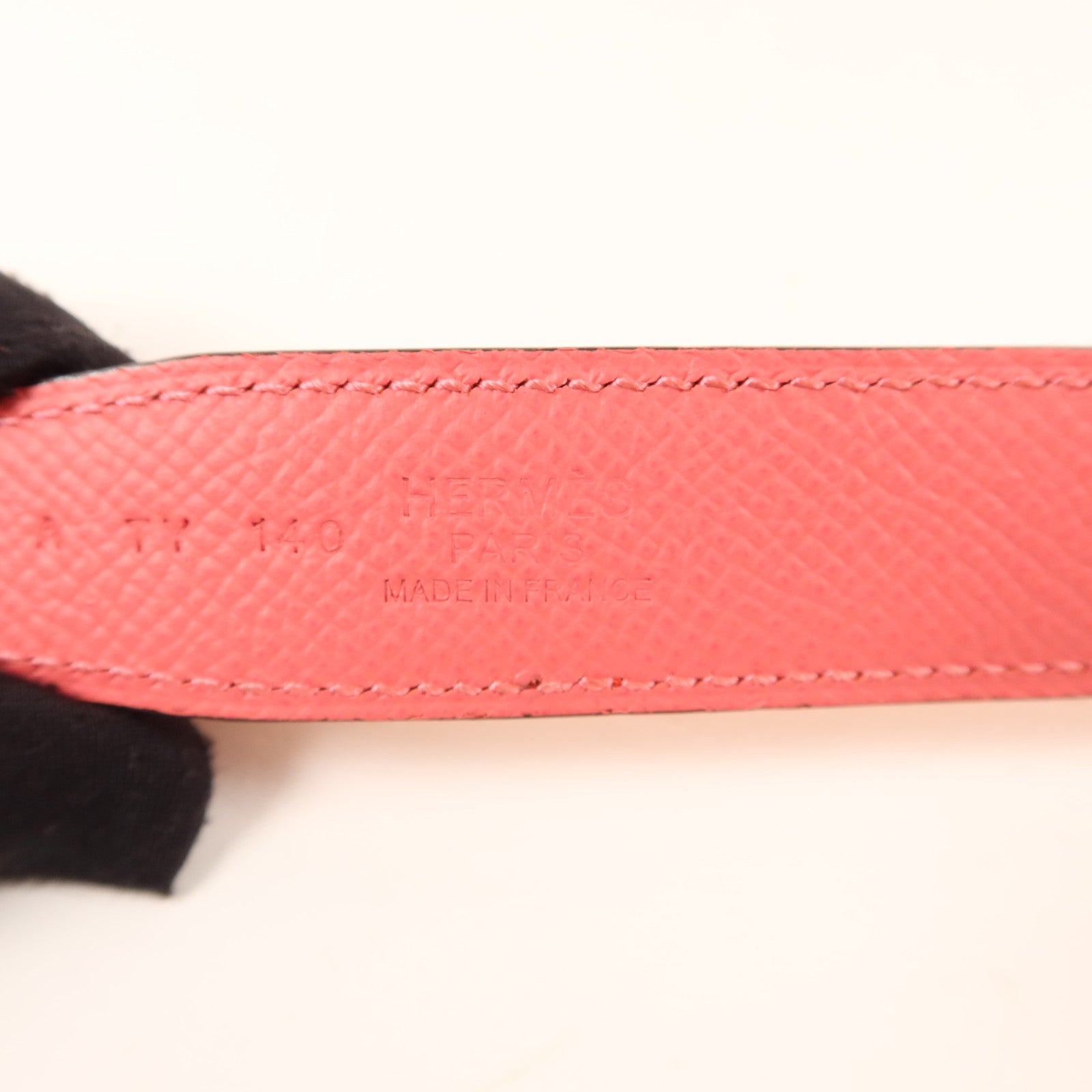 HERMES Epsom皮革Belt金扣皮帶Rose Azalee