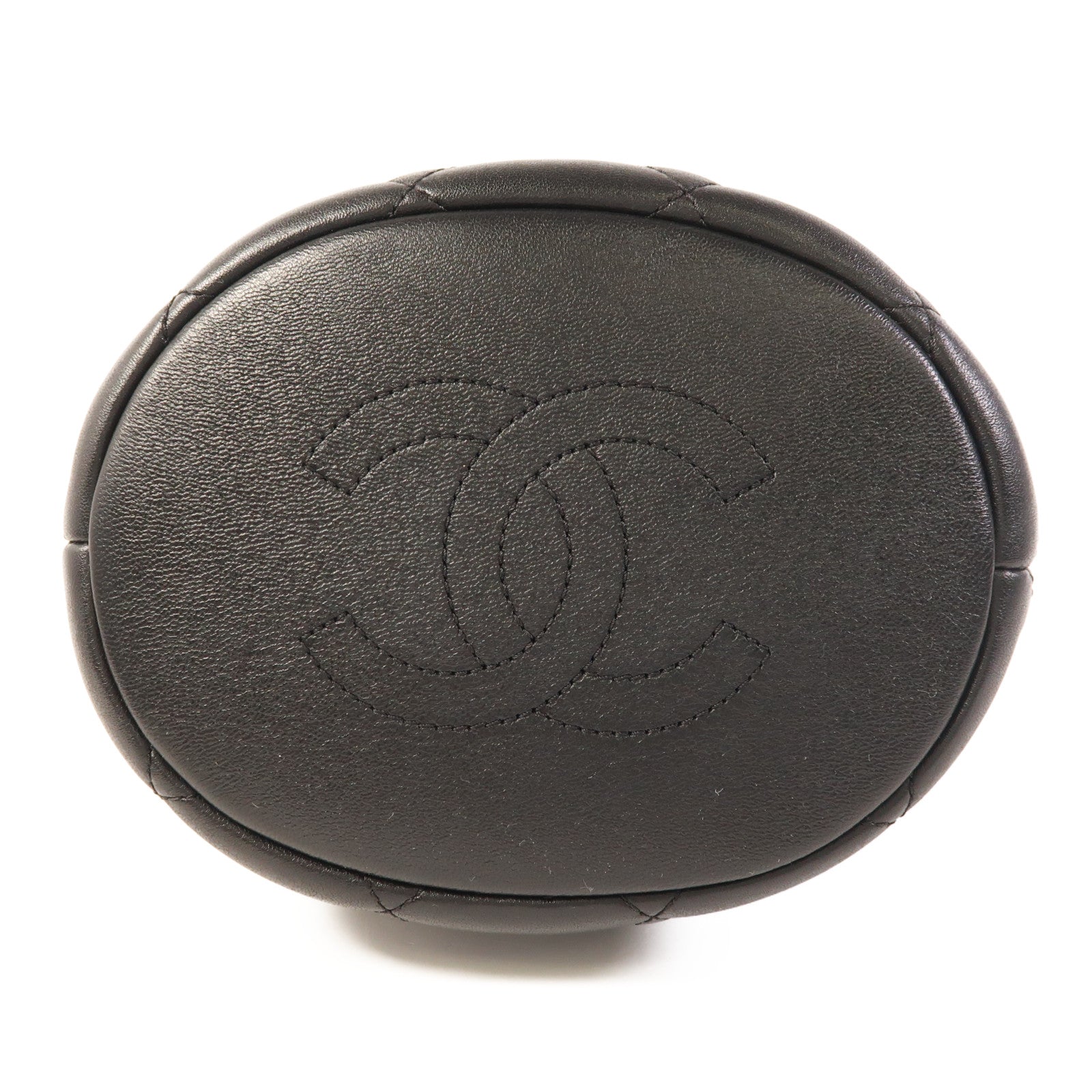 CHANEL 羊皮皮革Bucket Bag金扣鏈帶肩背袋