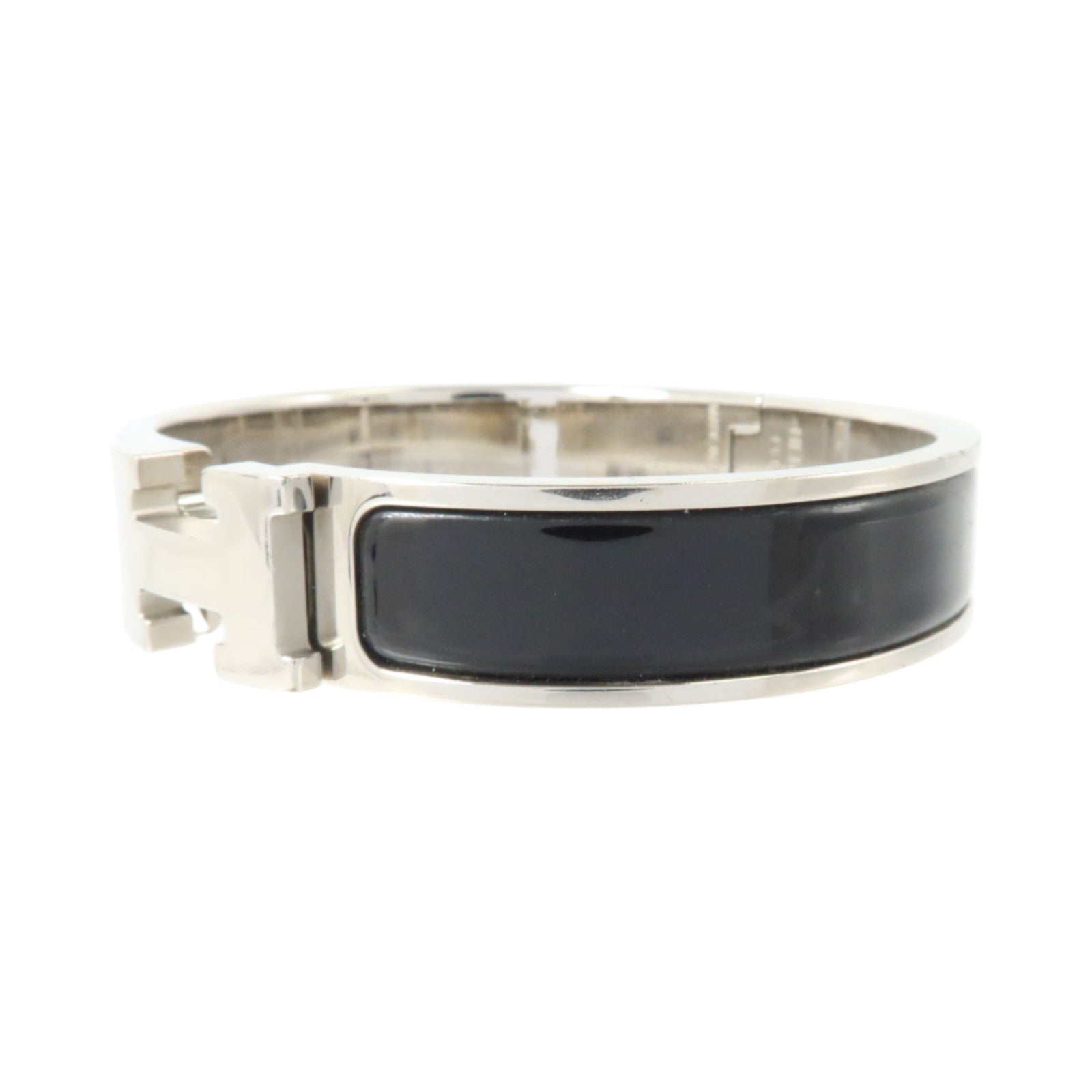 HERMES 金屬/琺瑯Clic H Bracelet銀扣手鏈