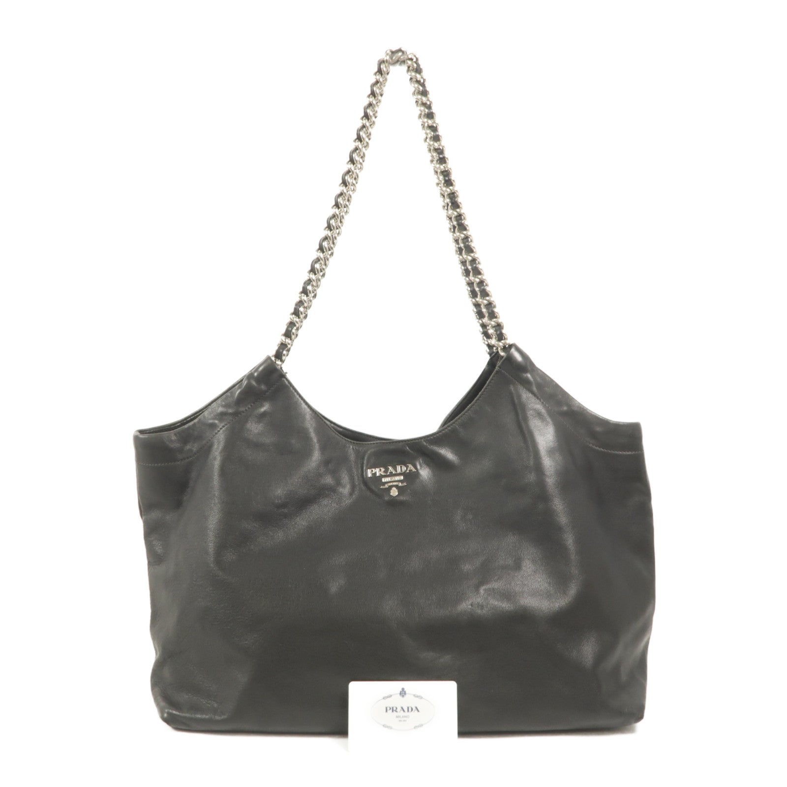 PRADA 牛皮皮革Shoulder Bag鏈帶肩背袋