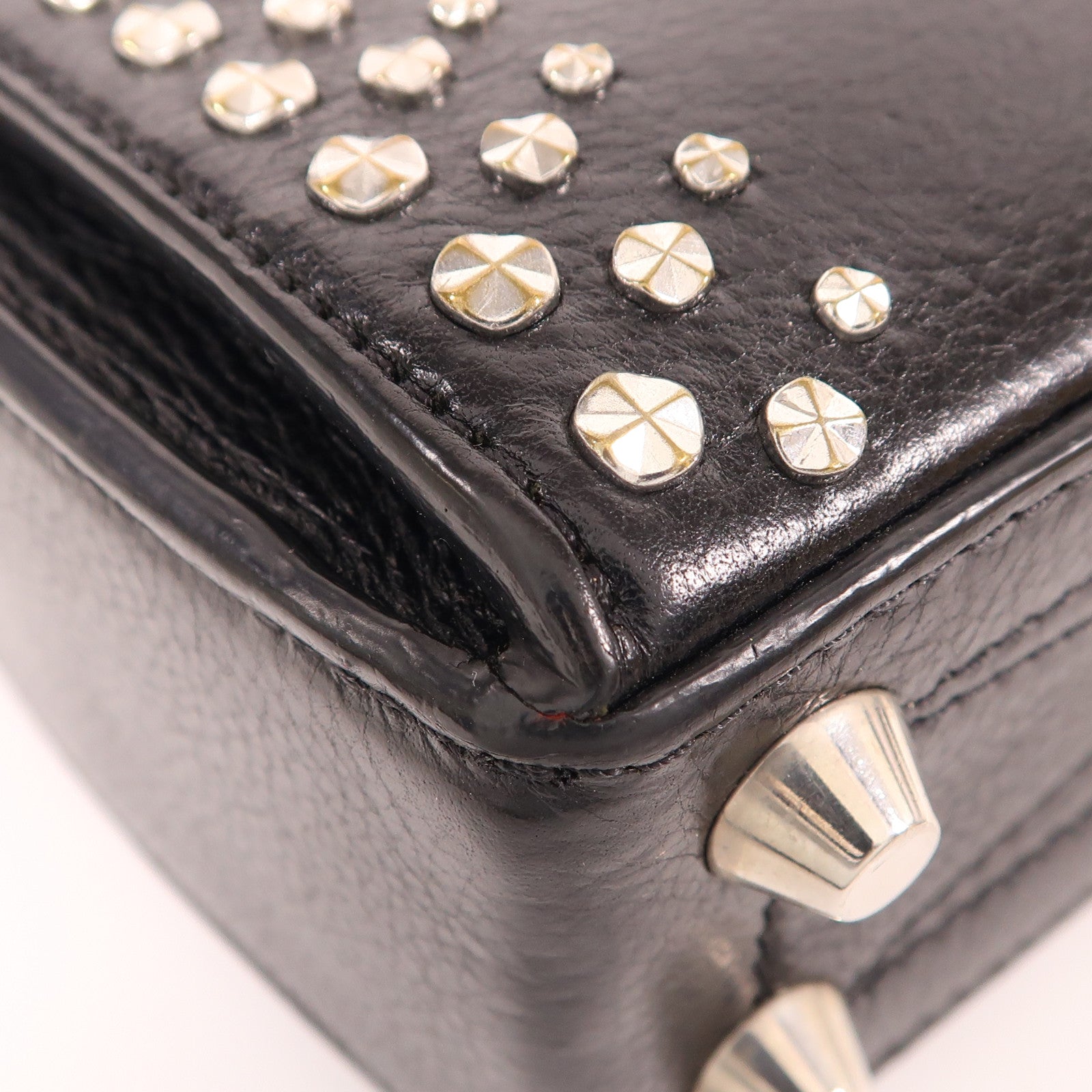 Alexander McQueen 牛皮皮革Box Bag銀扣鏈帶肩背袋