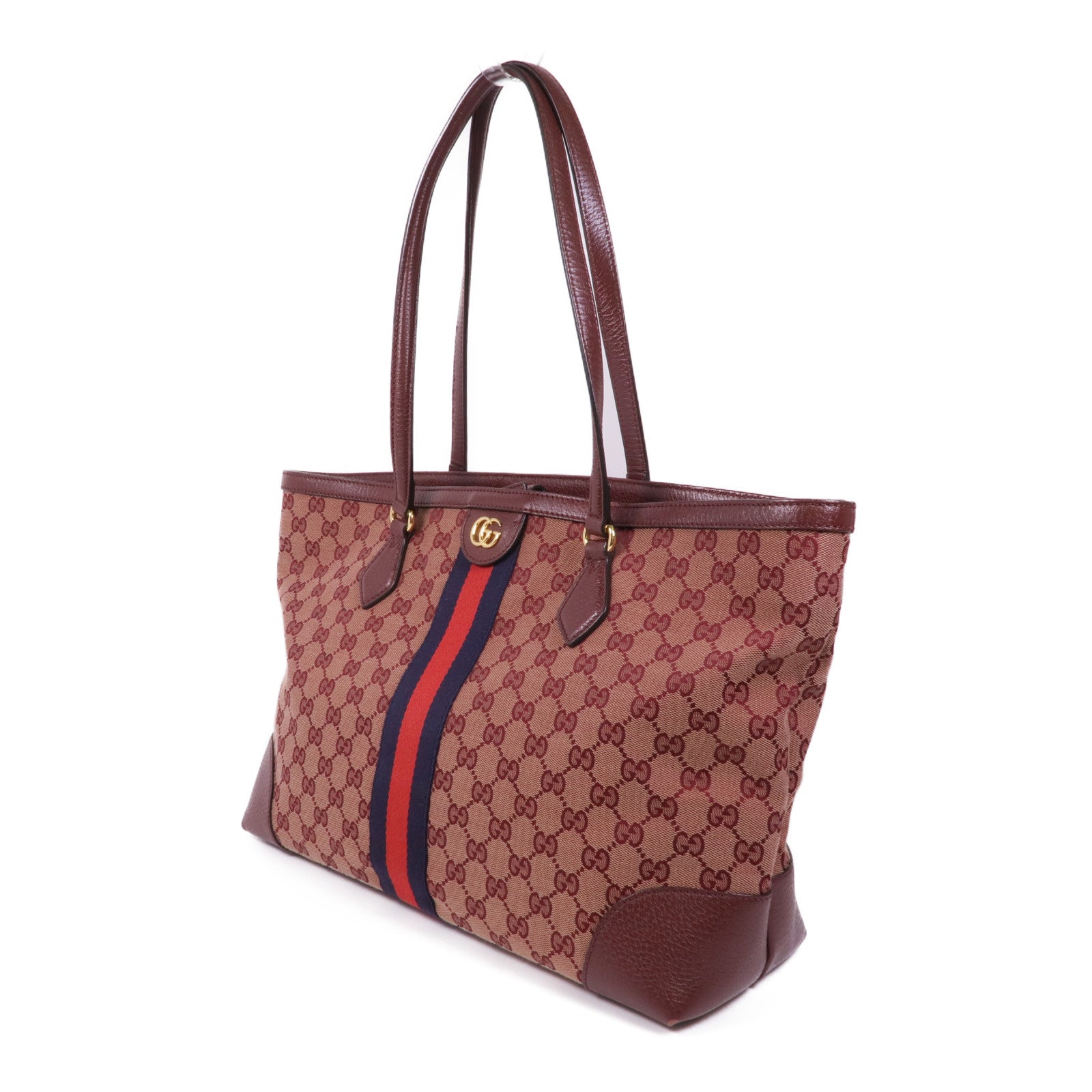 GUCCI 帆布Shoulder Tote金扣肩背袋/手挽袋