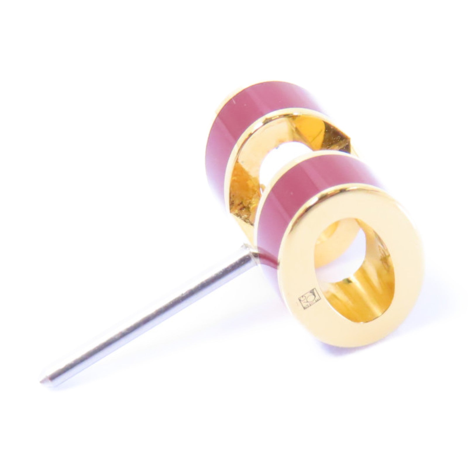 HERMES 金屬Mini Pop H Earrings耳環紅色/金色