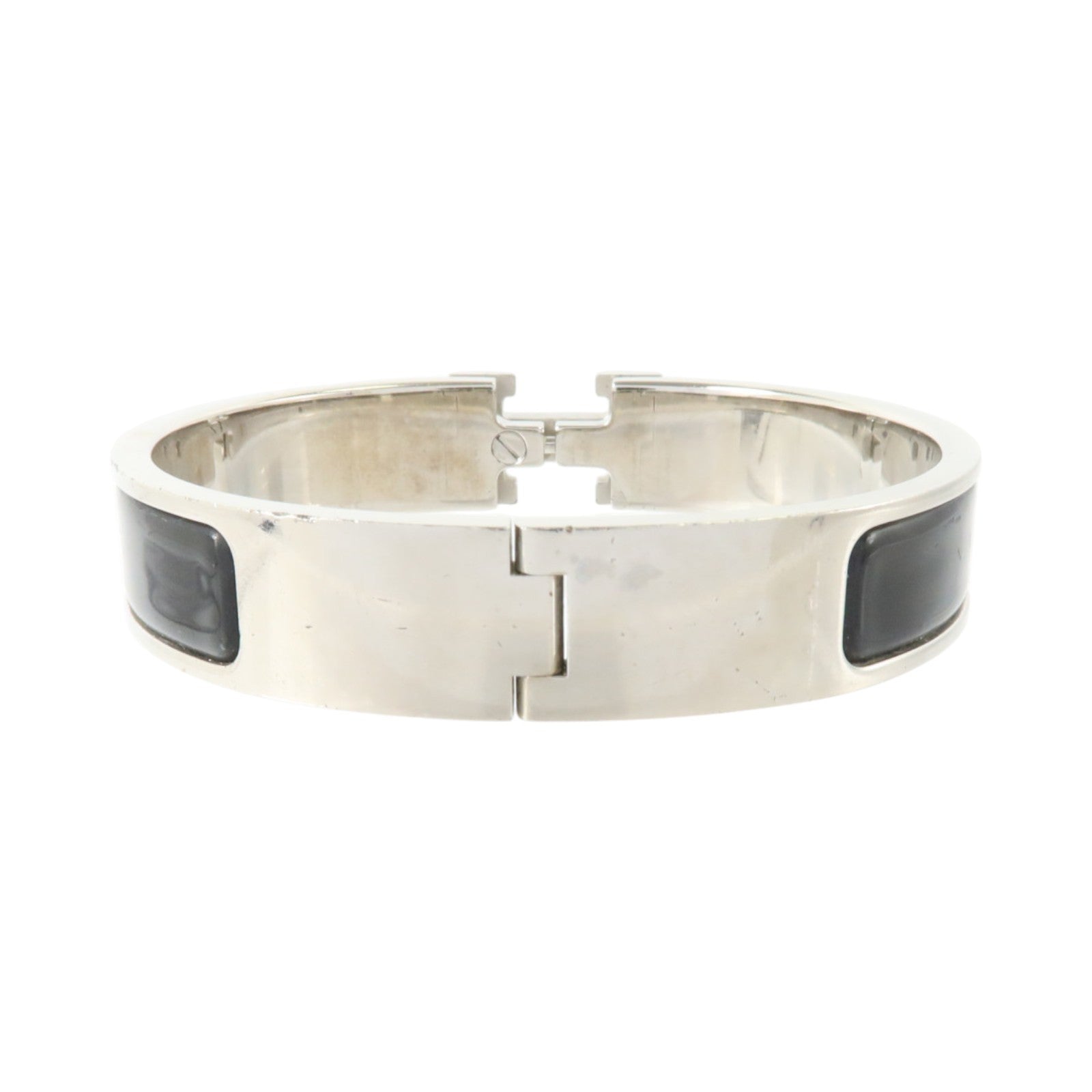 HERMES 金屬/琺瑯Clic H Bracelet銀扣手鏈