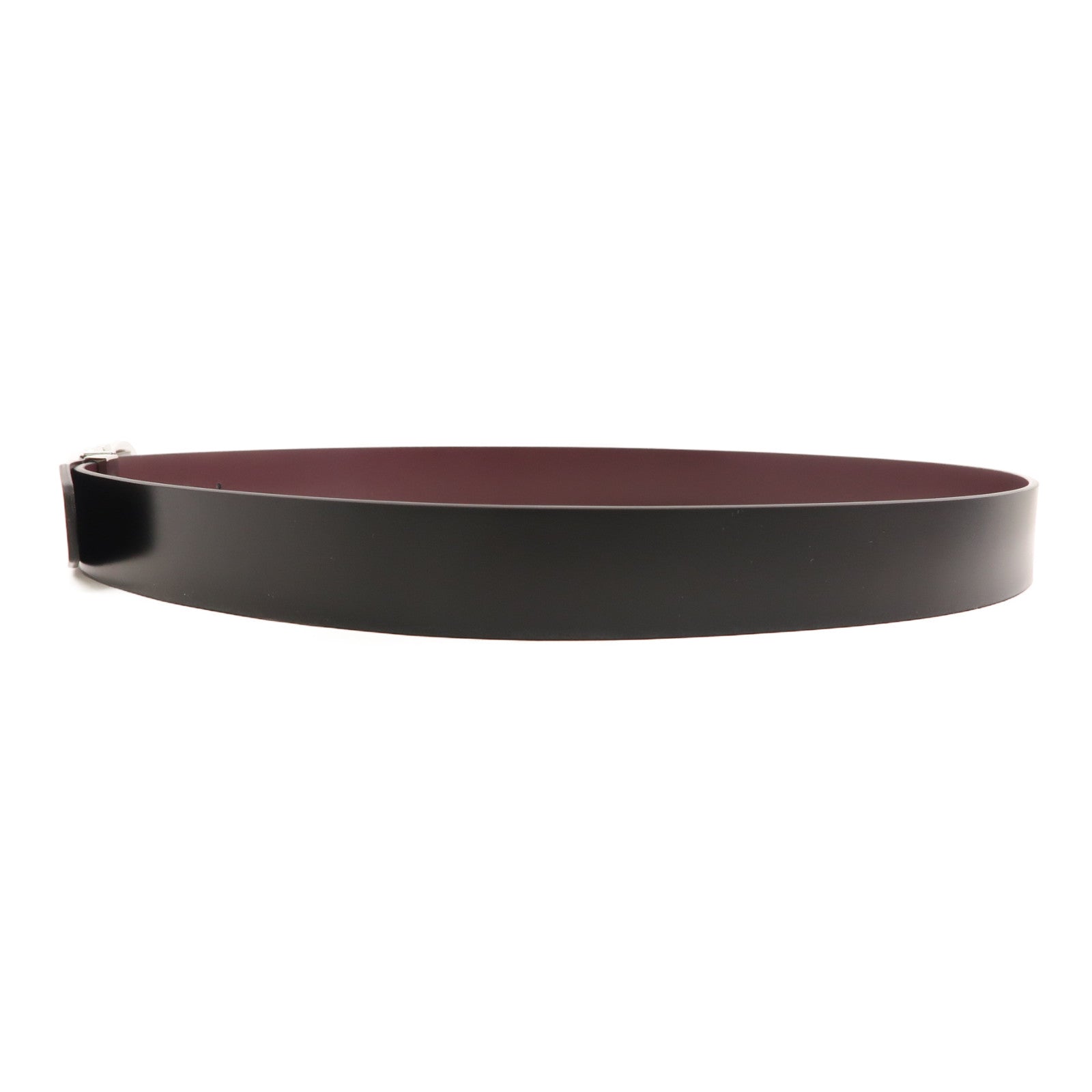 Salvatore Ferragamo 皮革Belt銀扣皮帶黑色/啡色