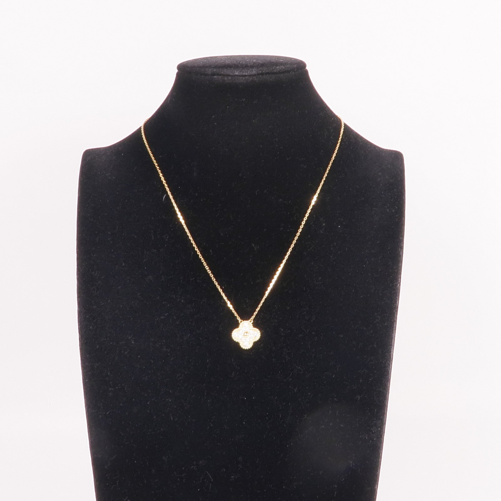 Van Cleef & Arpels 18K黃金Vintage Alhambra鑽石項鍊