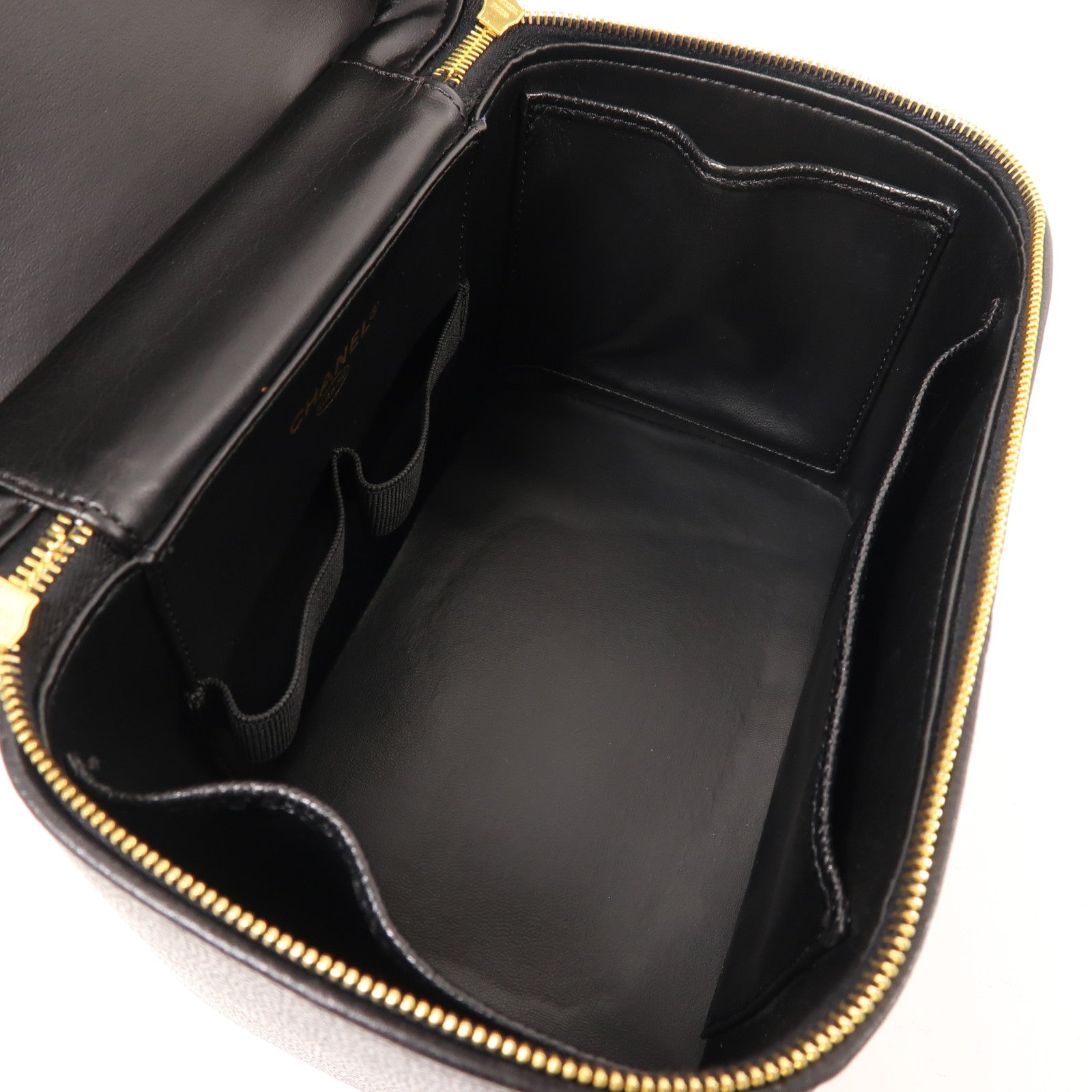 CHANEL 牛皮皮革Vanity金扣手挽肩背兩用袋