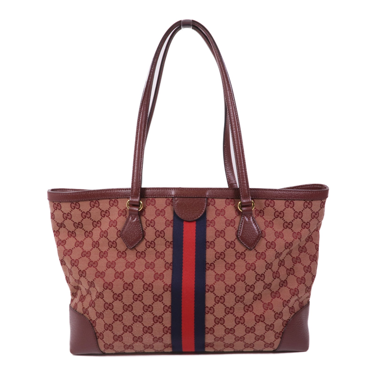 GUCCI 帆布Shoulder Tote金扣肩背袋/手挽袋