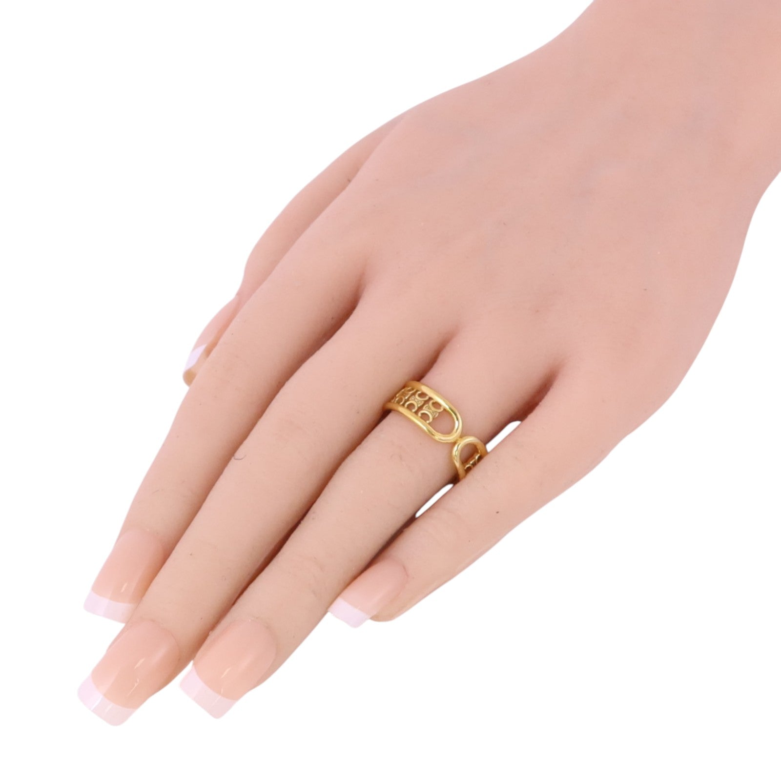 CELINE 金屬Triomphe Multi Ring戒指#54/US#6.5