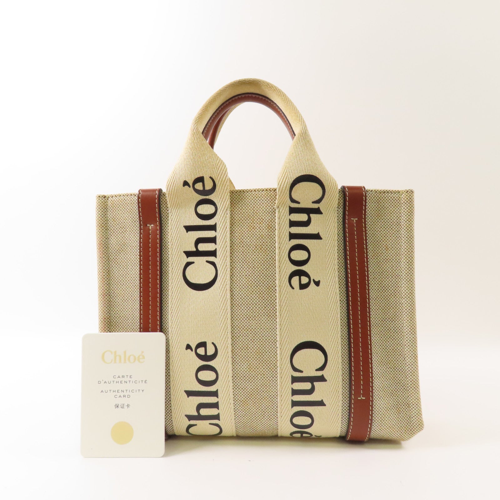 Chloe 帆布Mini Woody手挽袋