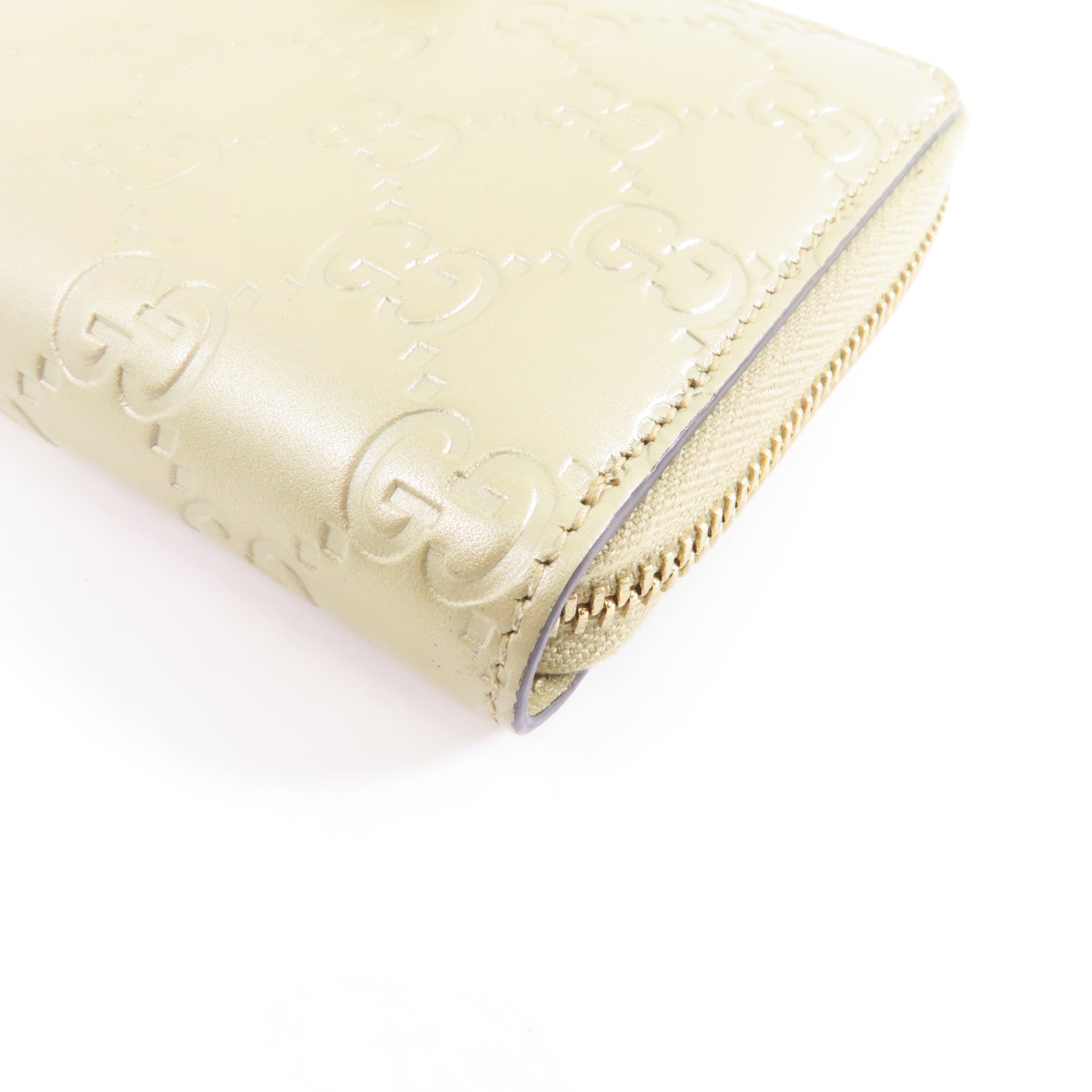 GUCCI 牛皮皮革金扣Long Wallet長錢包金色