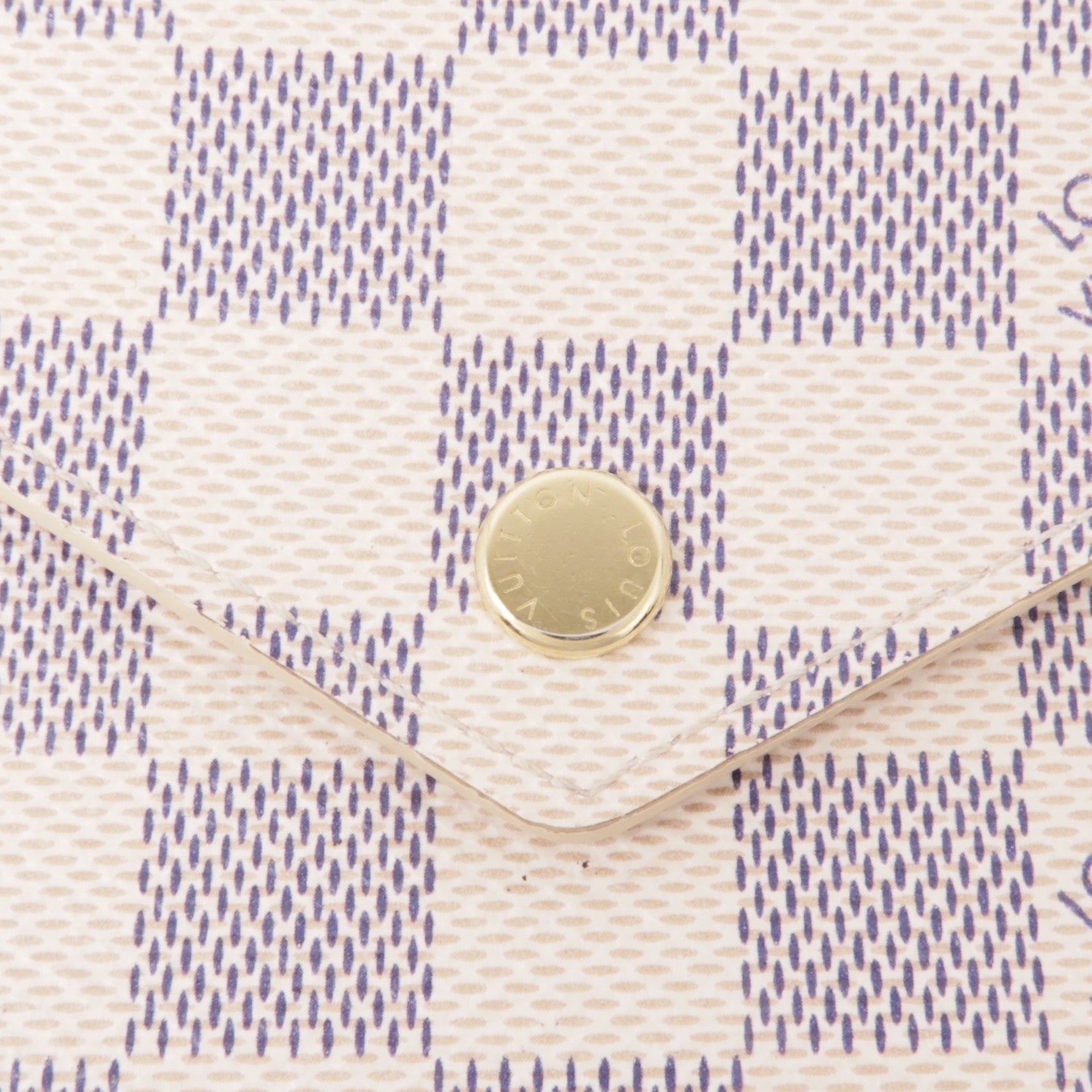 LOUIS VUITTON Damier Azur Victorine Wallet金扣錢包