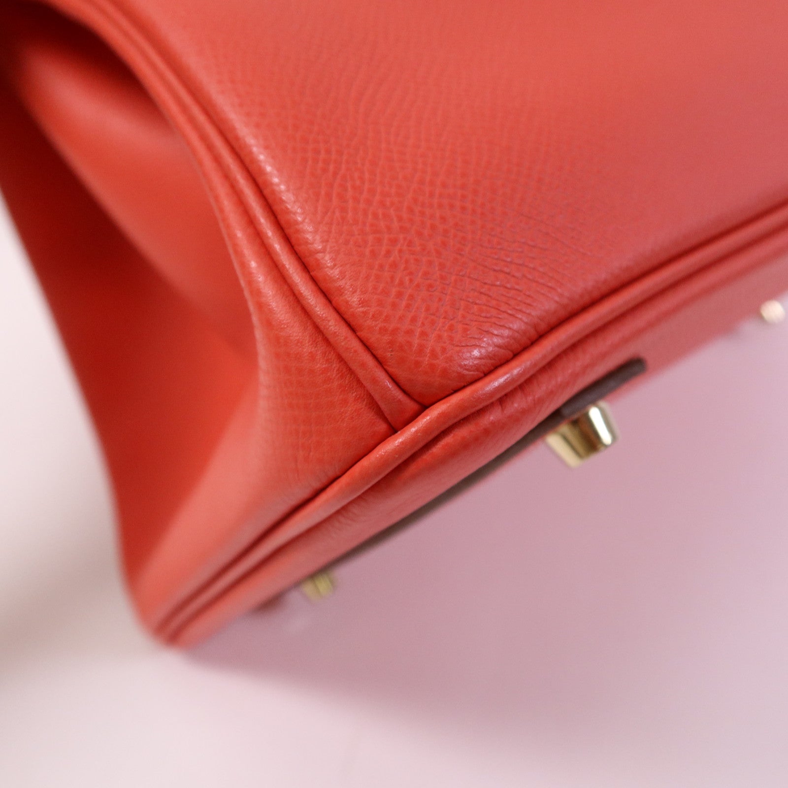 HERMES Epsom皮革Birkin 35金扣手挽袋Rose Juipur