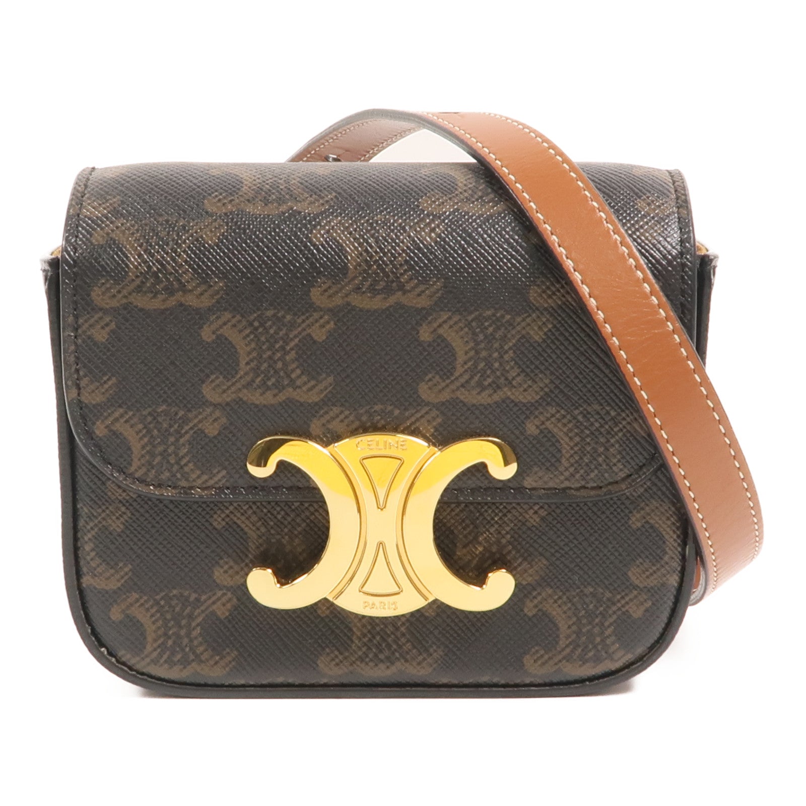 CELINE 塗層帆布Mini Claude肩背袋