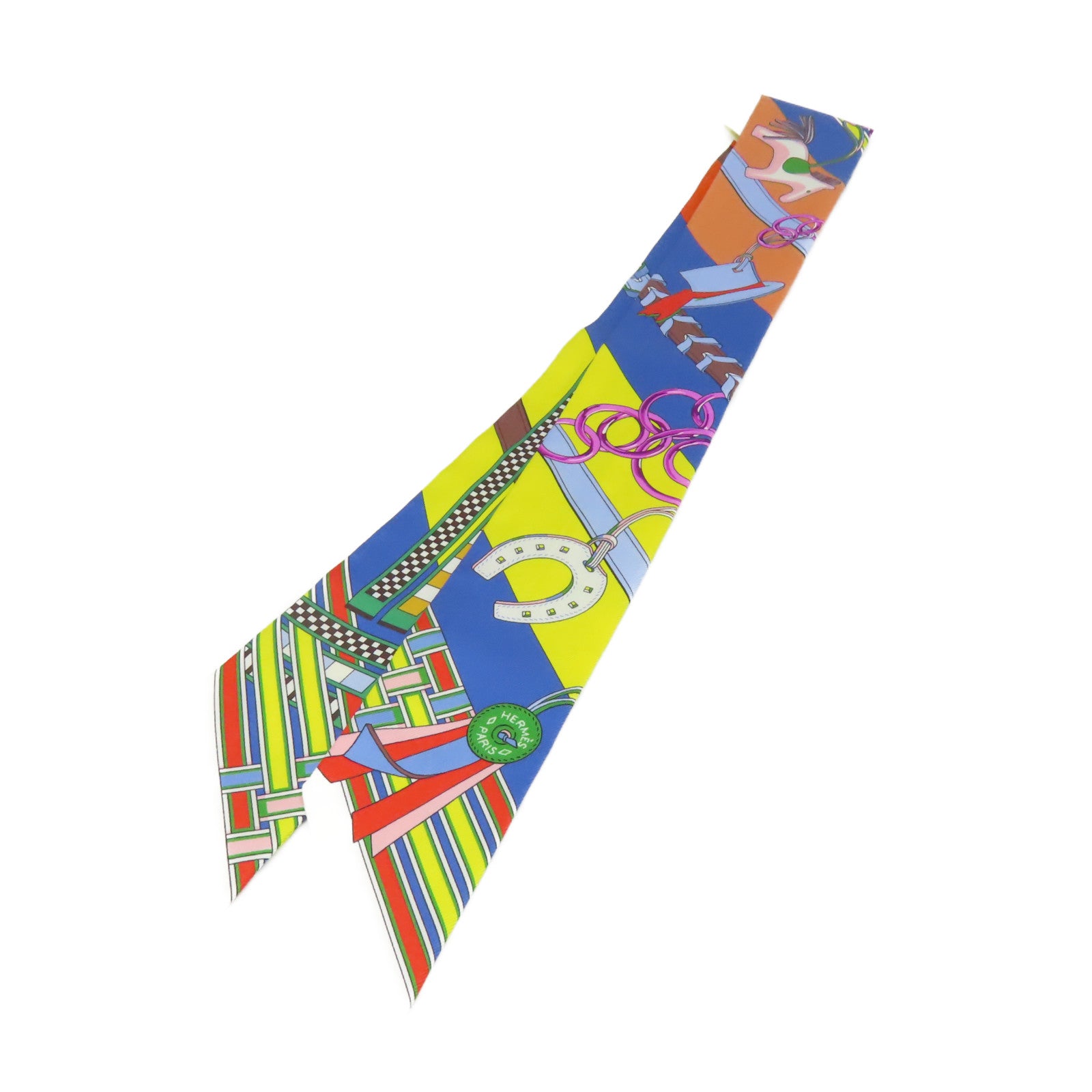 HERMES 【激減優惠】絲質Twilly Scarf絲巾藍色/黃色/彩色