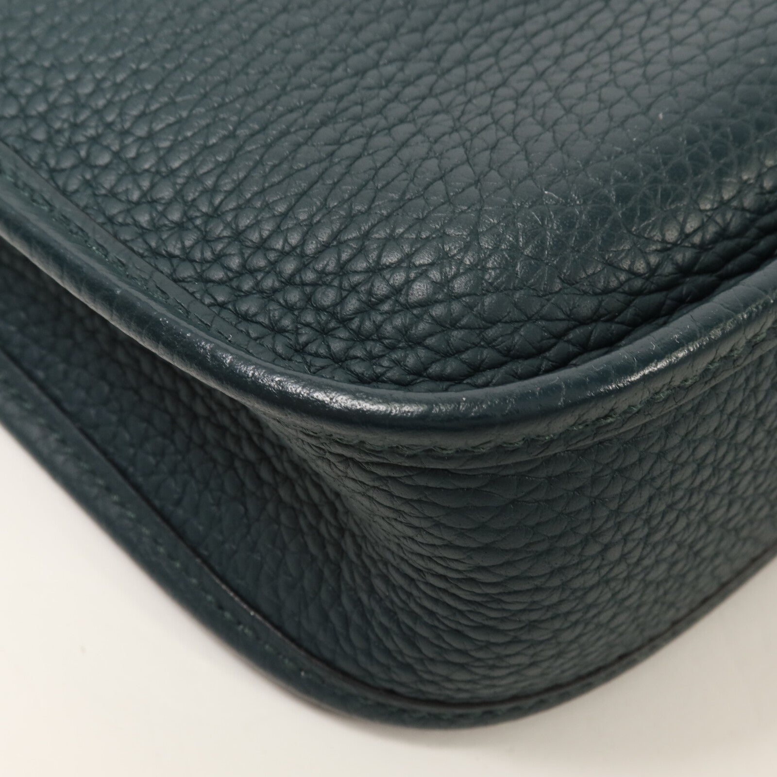HERMES Clemence皮革Evelyne TPM肩背袋Vert Cypress
