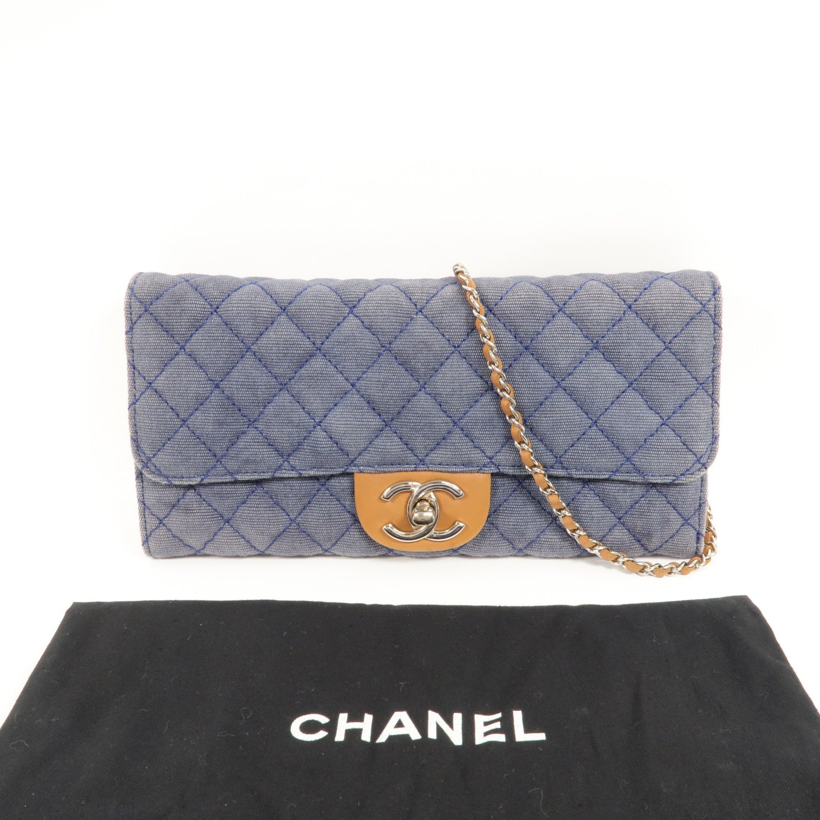 CHANEL Denim Chain Shoulder肩背袋