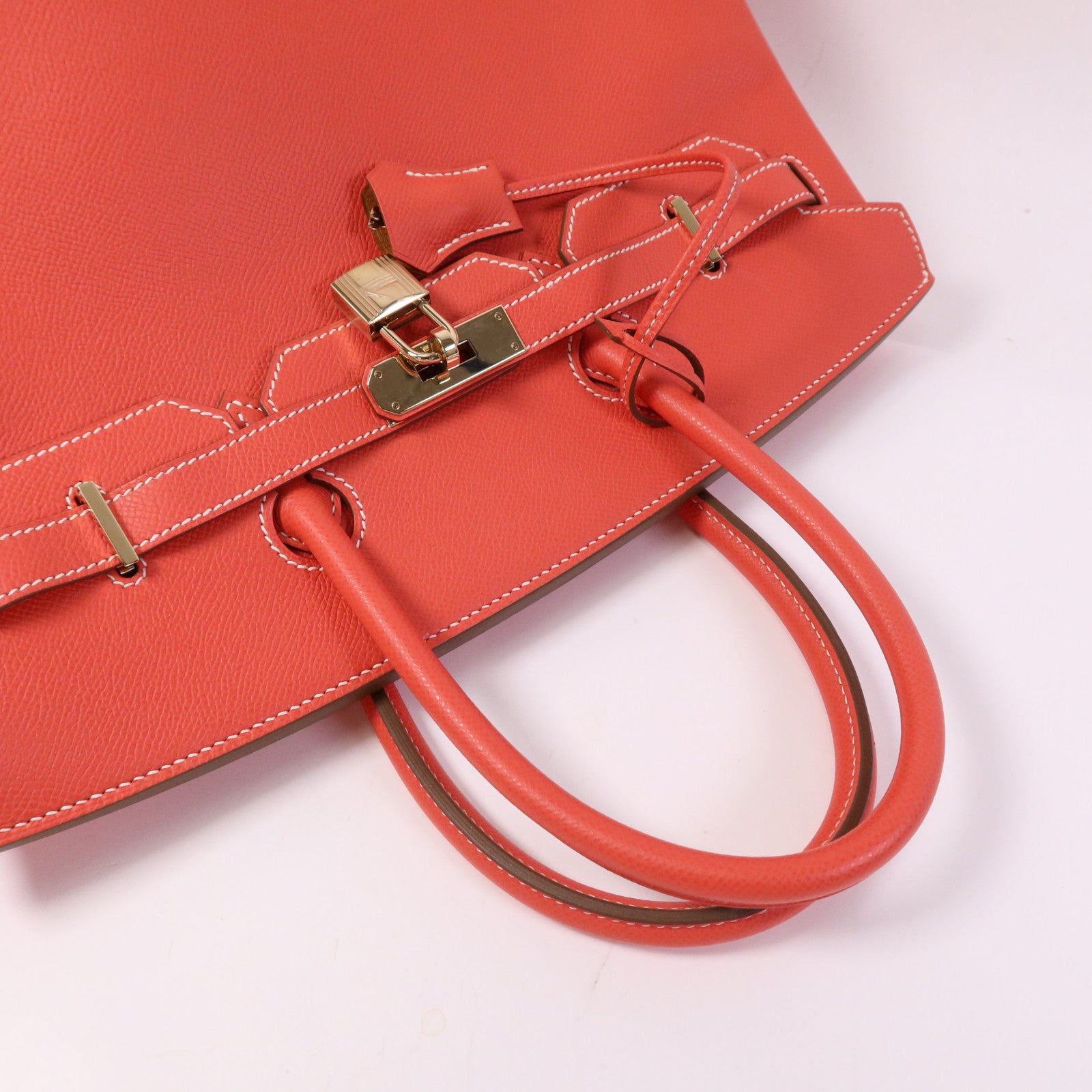 HERMES Epsom皮革Birkin 35金扣手挽袋Rose Juipur