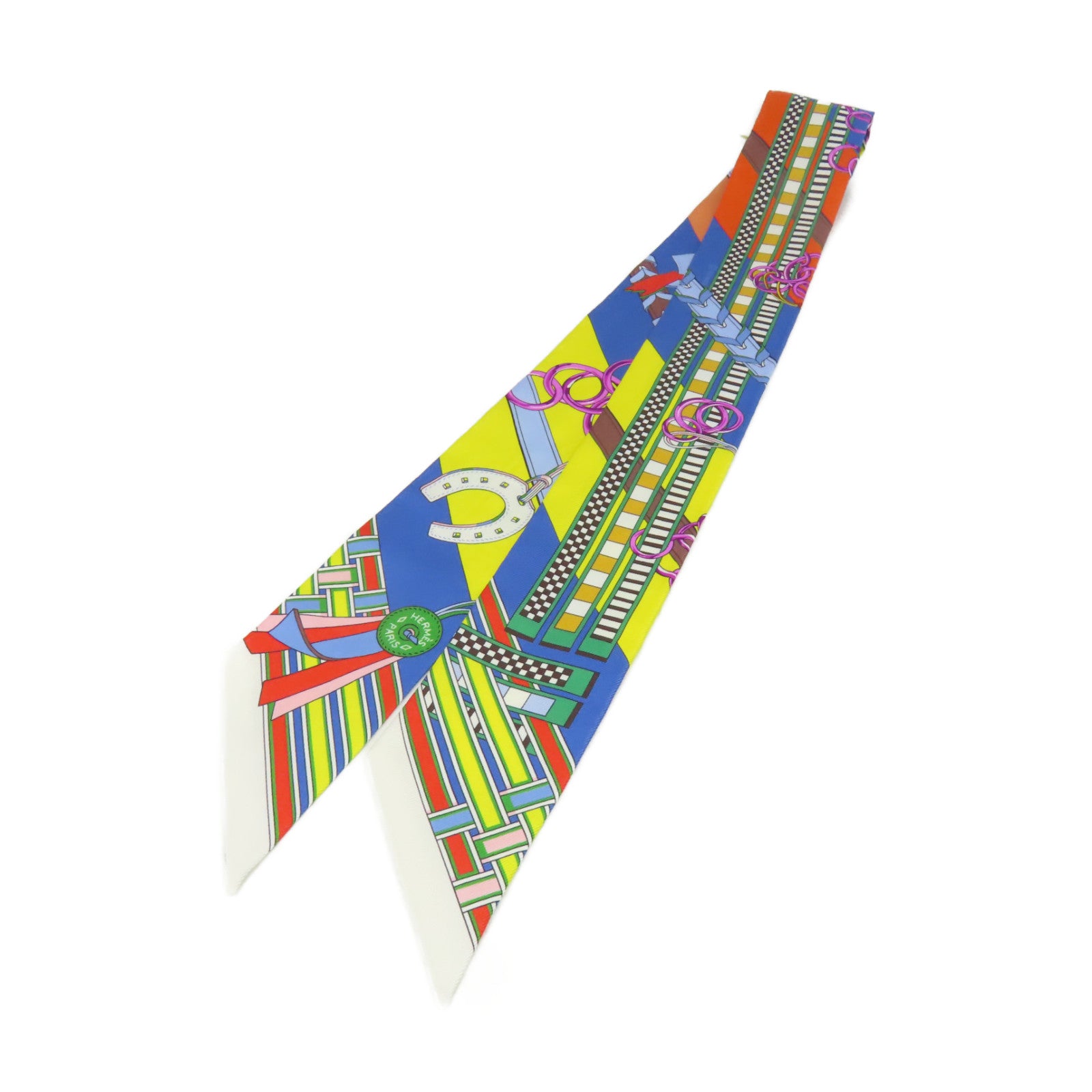 HERMES 【激減優惠】絲質Twilly Scarf絲巾藍色/黃色/彩色