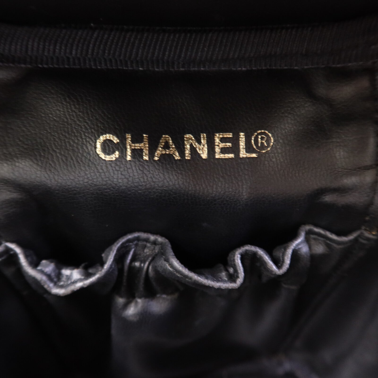 CHANEL 漆皮皮革 Vintage Vanity Case金扣手挽袋