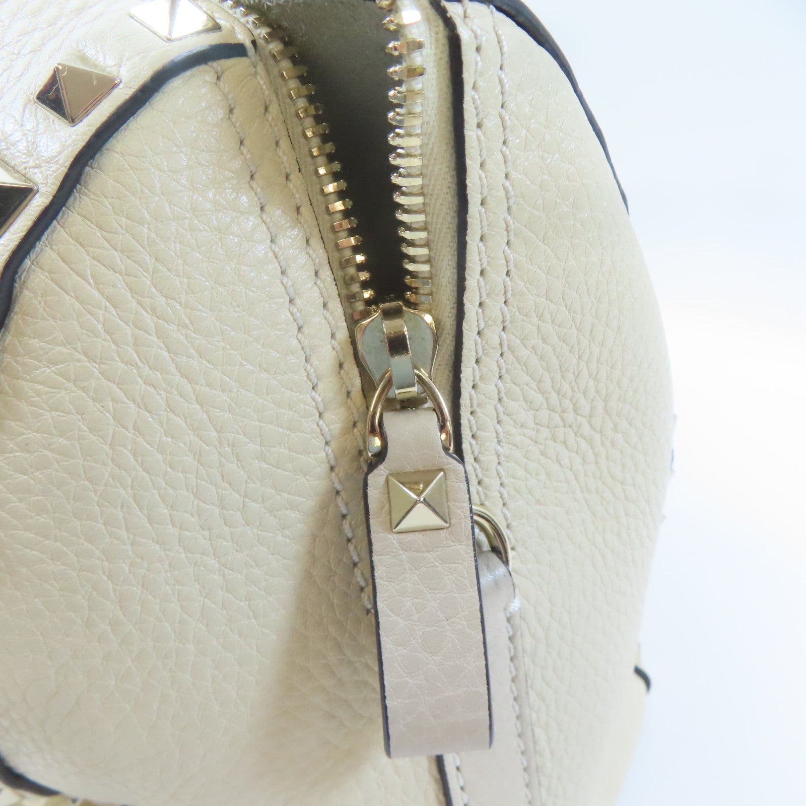 Valentino 牛皮皮革Shoulder Bag手挽肩背兩用袋米色