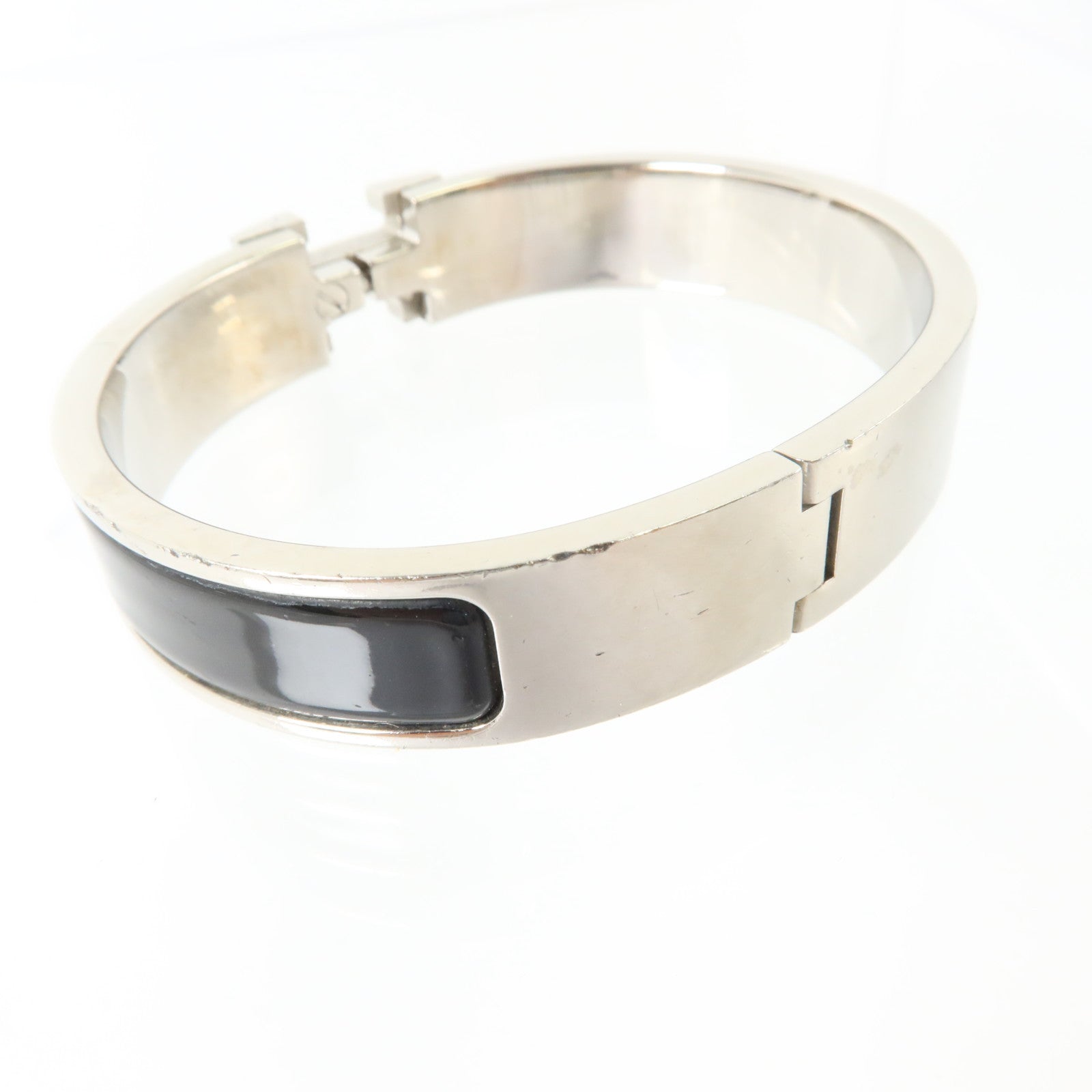 HERMES 金屬/琺瑯Clic H Bracelet銀扣手鏈