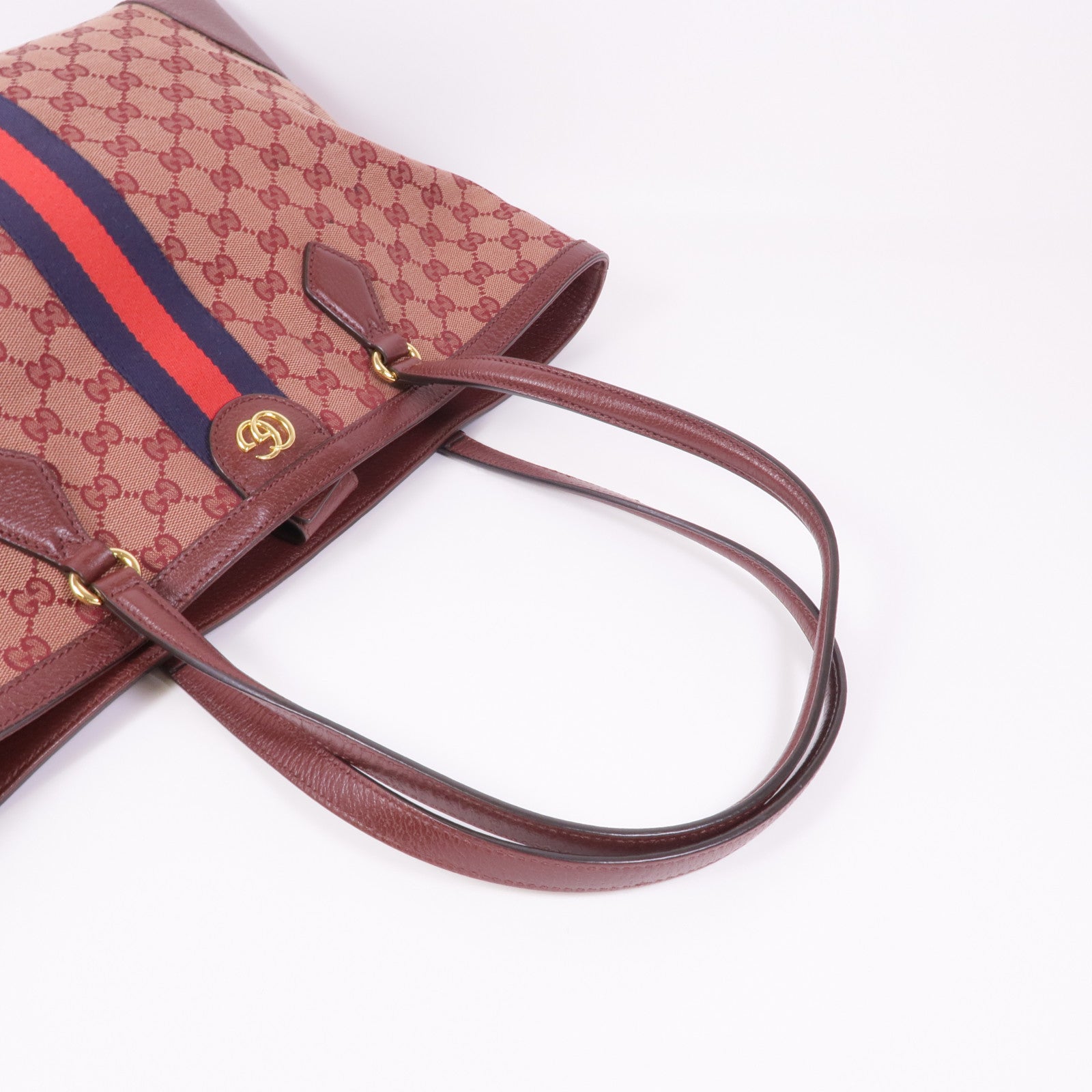 GUCCI 帆布Shoulder Tote金扣肩背袋/手挽袋
