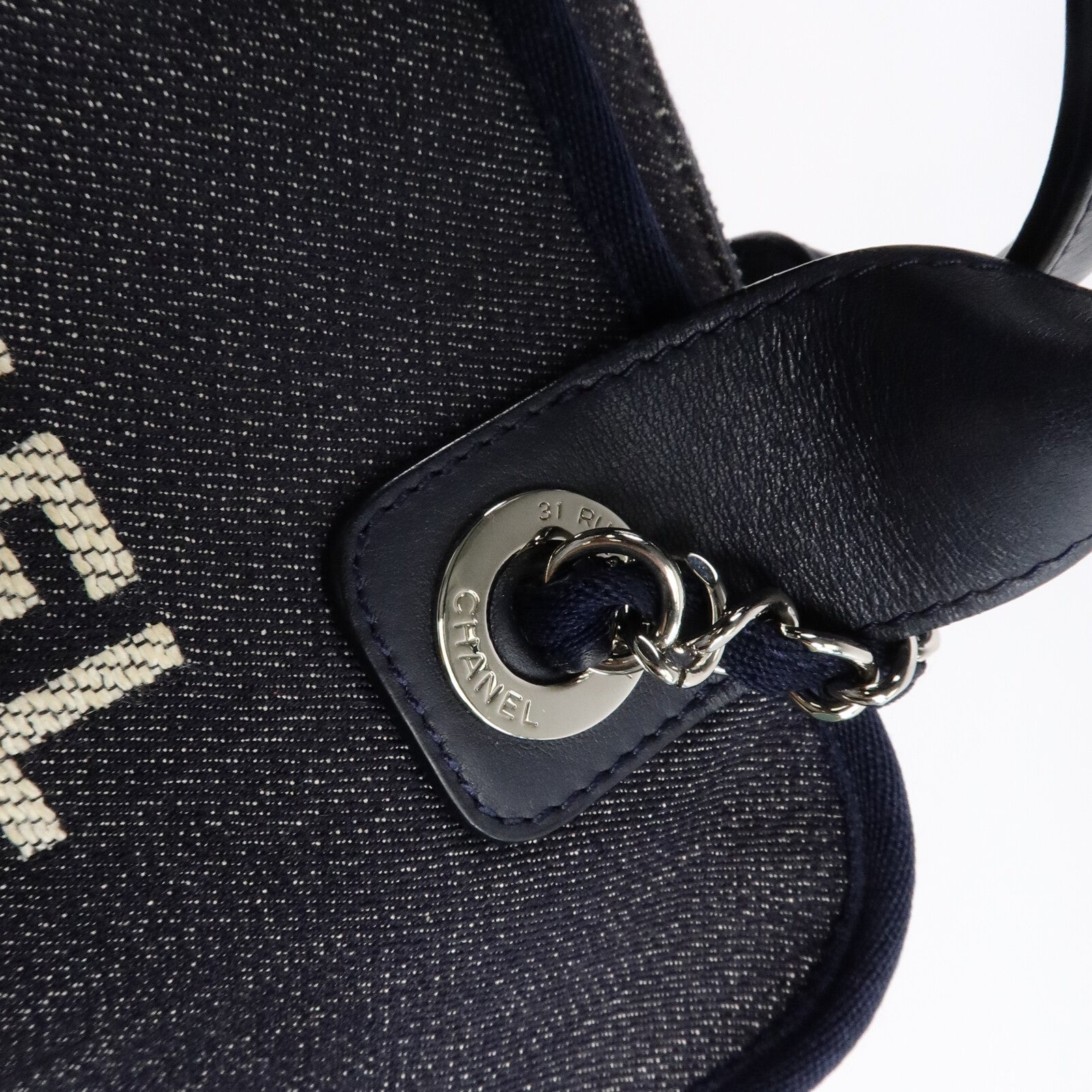 CHANEL 牛仔布Deauville Chain Tote手挽肩背兩用袋