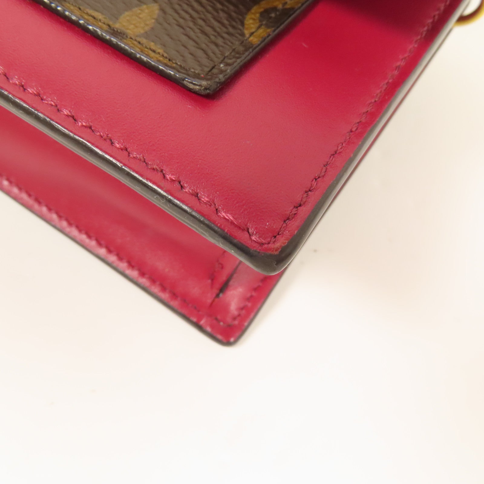 LOUIS VUITTON Monogram Portefeuille Flore金扣鏈帶肩背袋