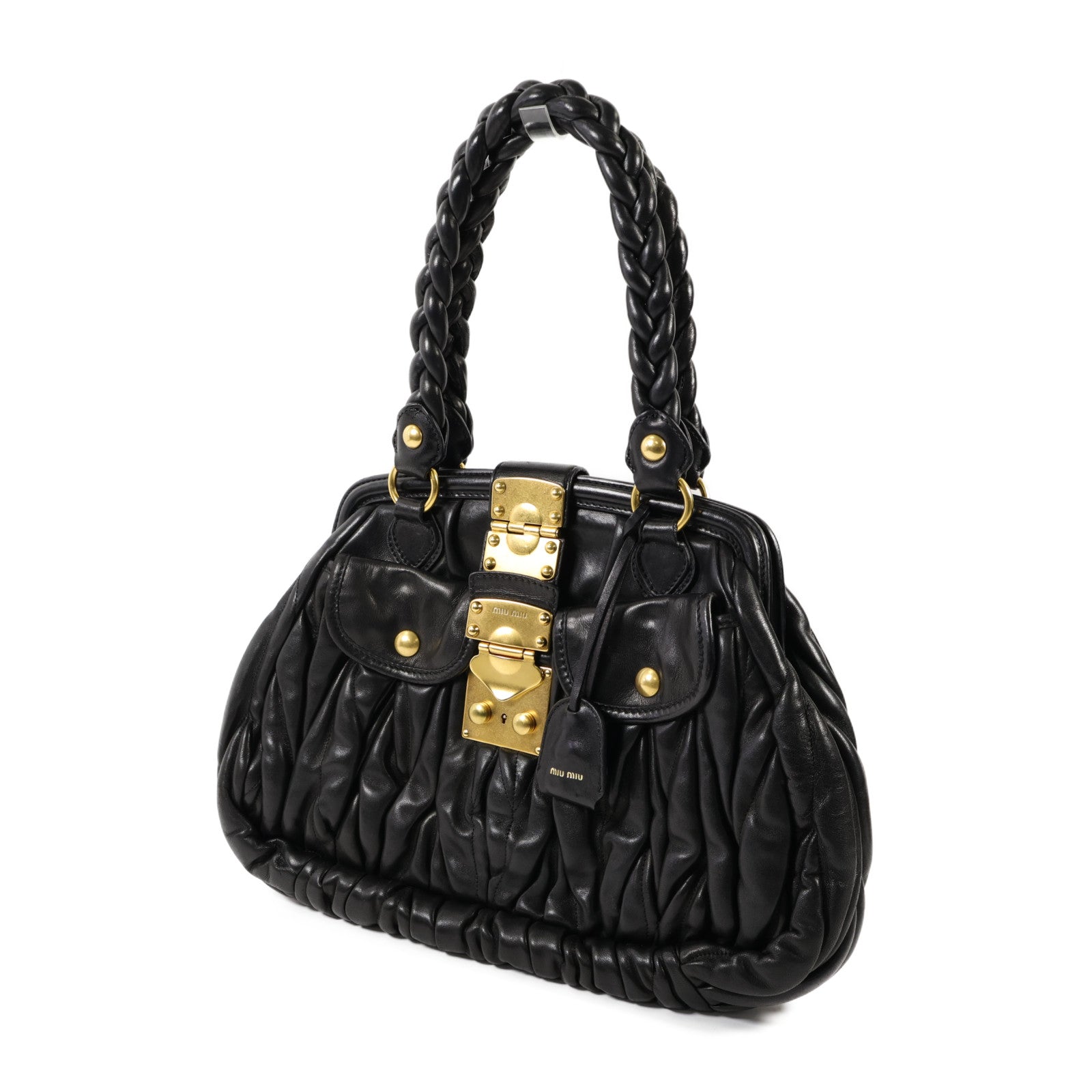 Miu Miu 羊皮皮革Tote Bag金扣手挽袋