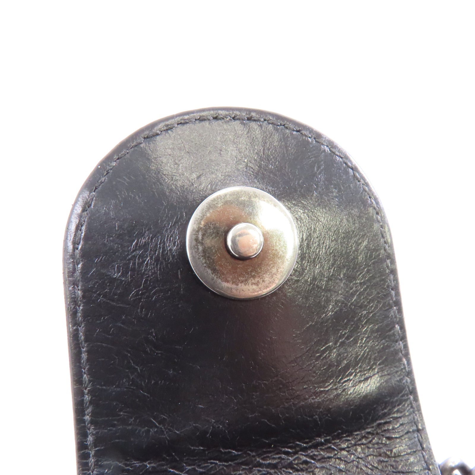 CHANEL 菱格牛皮皮革Chain Shoulder Bag銀扣肩背袋黑色