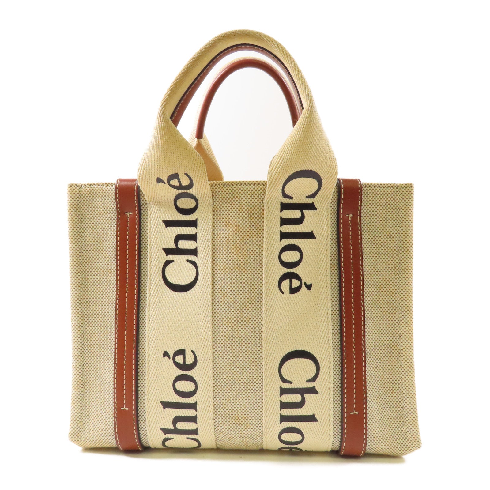 Chloe 帆布Mini Woody手挽袋